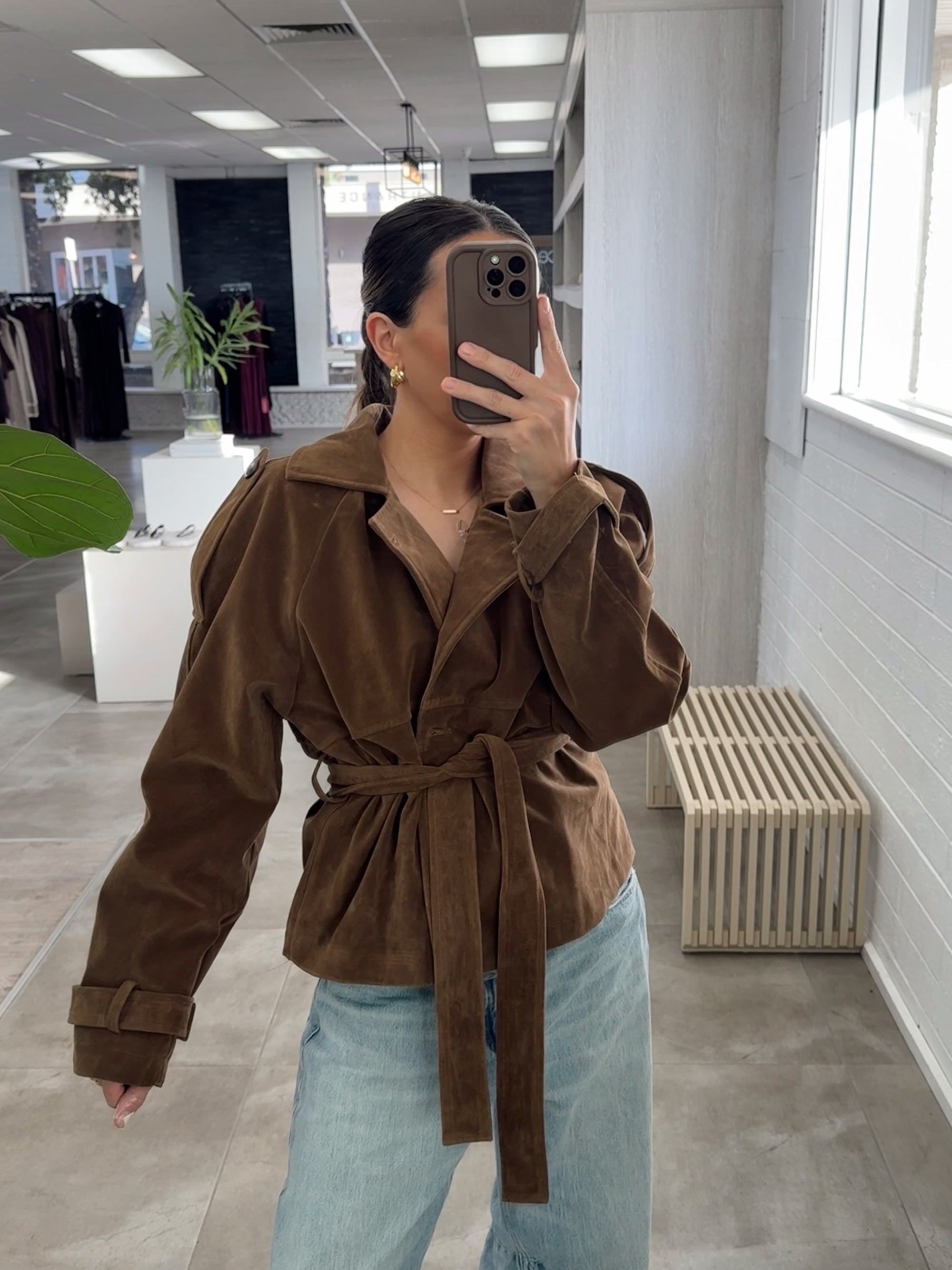 JODI SUEDE LOOK TRENCH