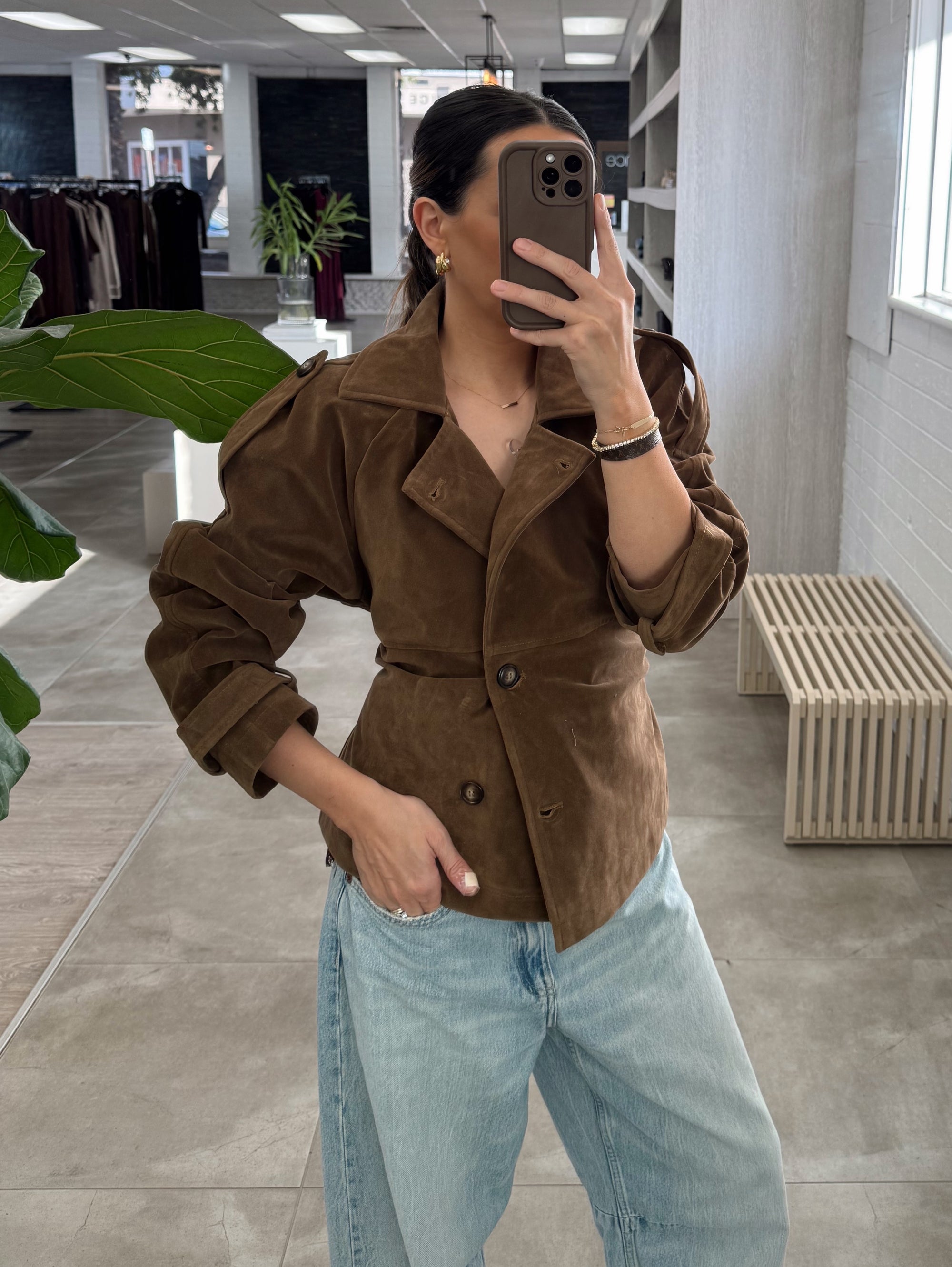 JODI SUEDE LOOK TRENCH