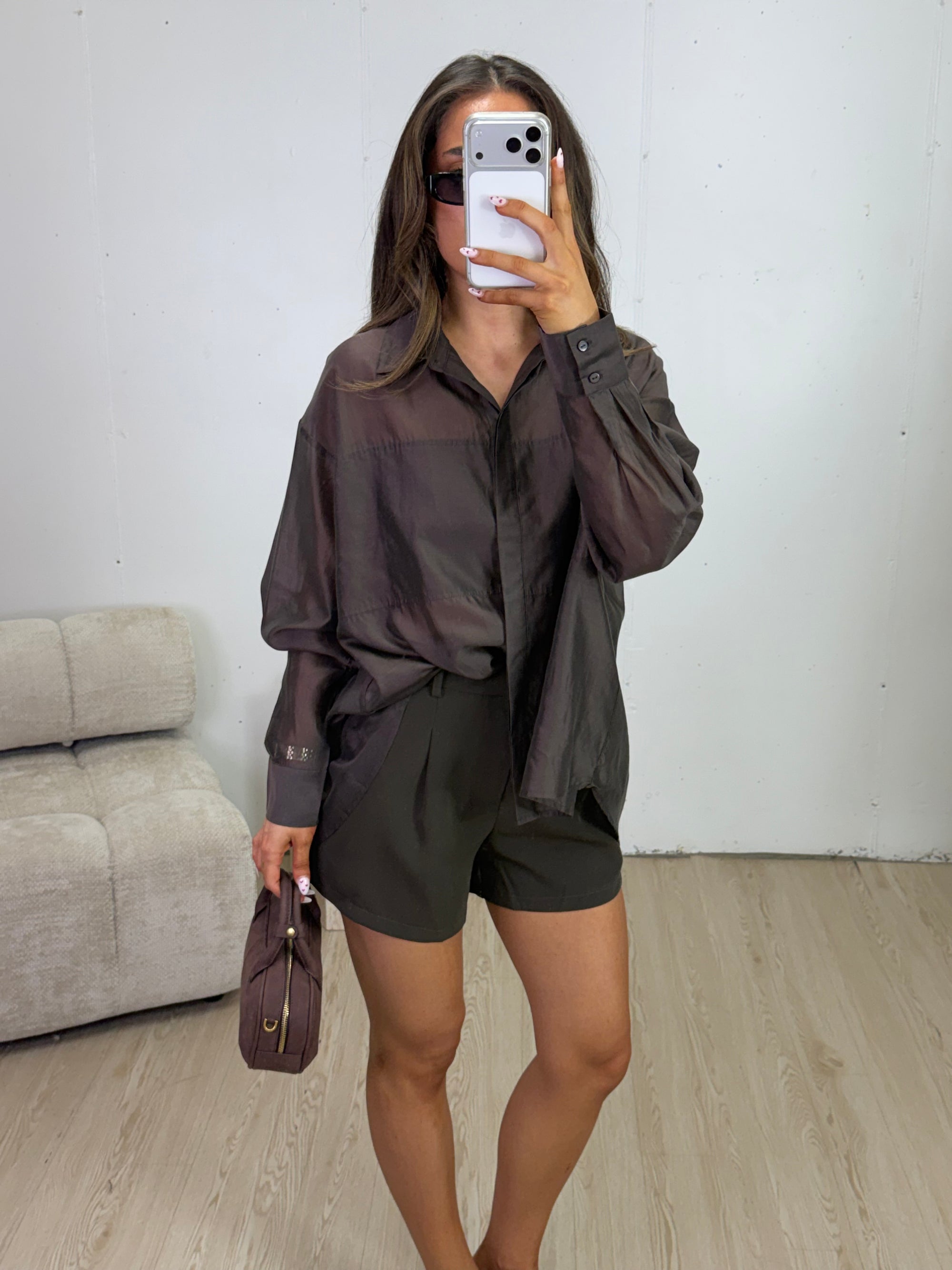 VAL OVERSIZED SHIRT - CHOCOLATE