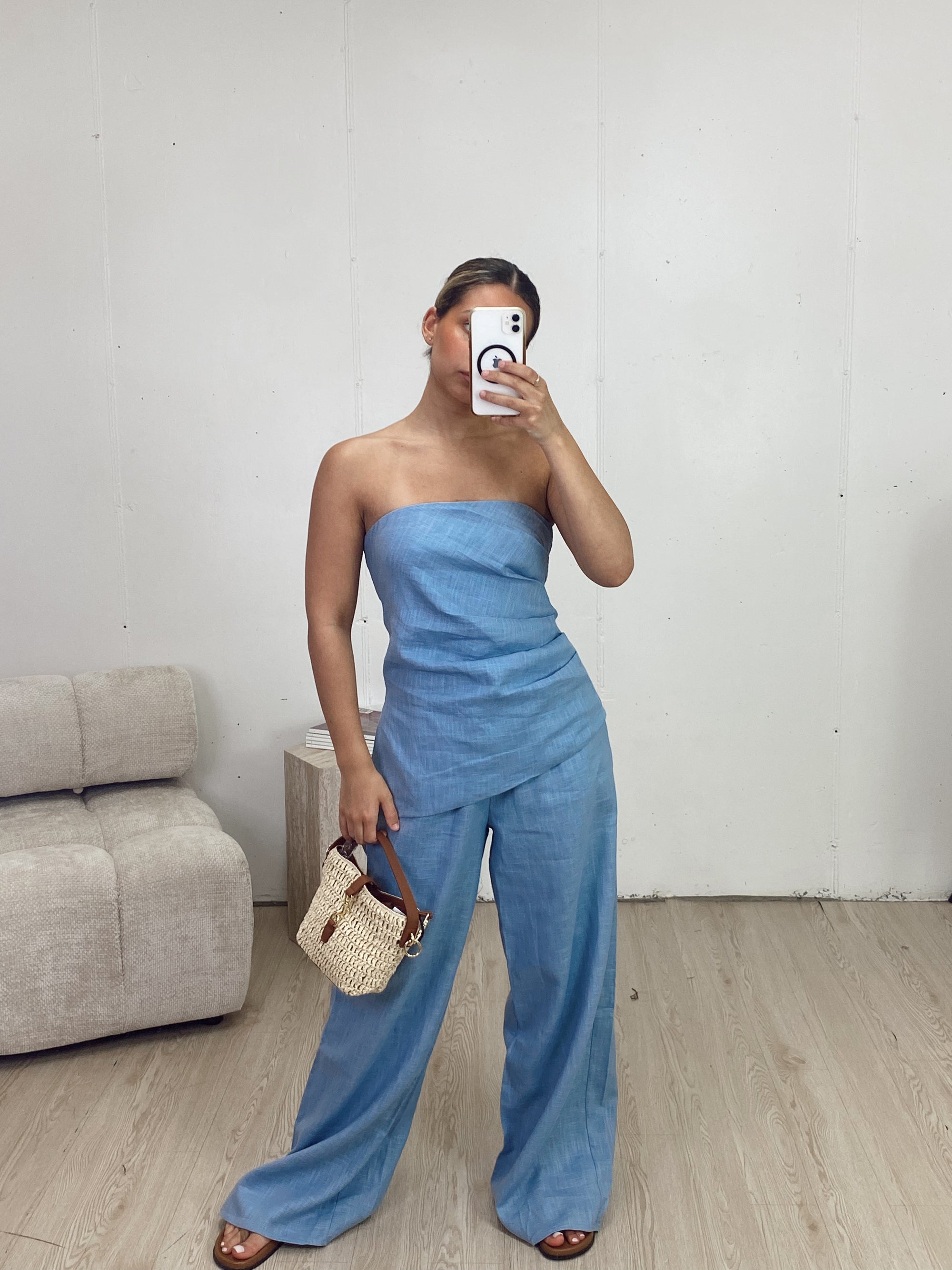 SKY STRAPLESS PANT SET