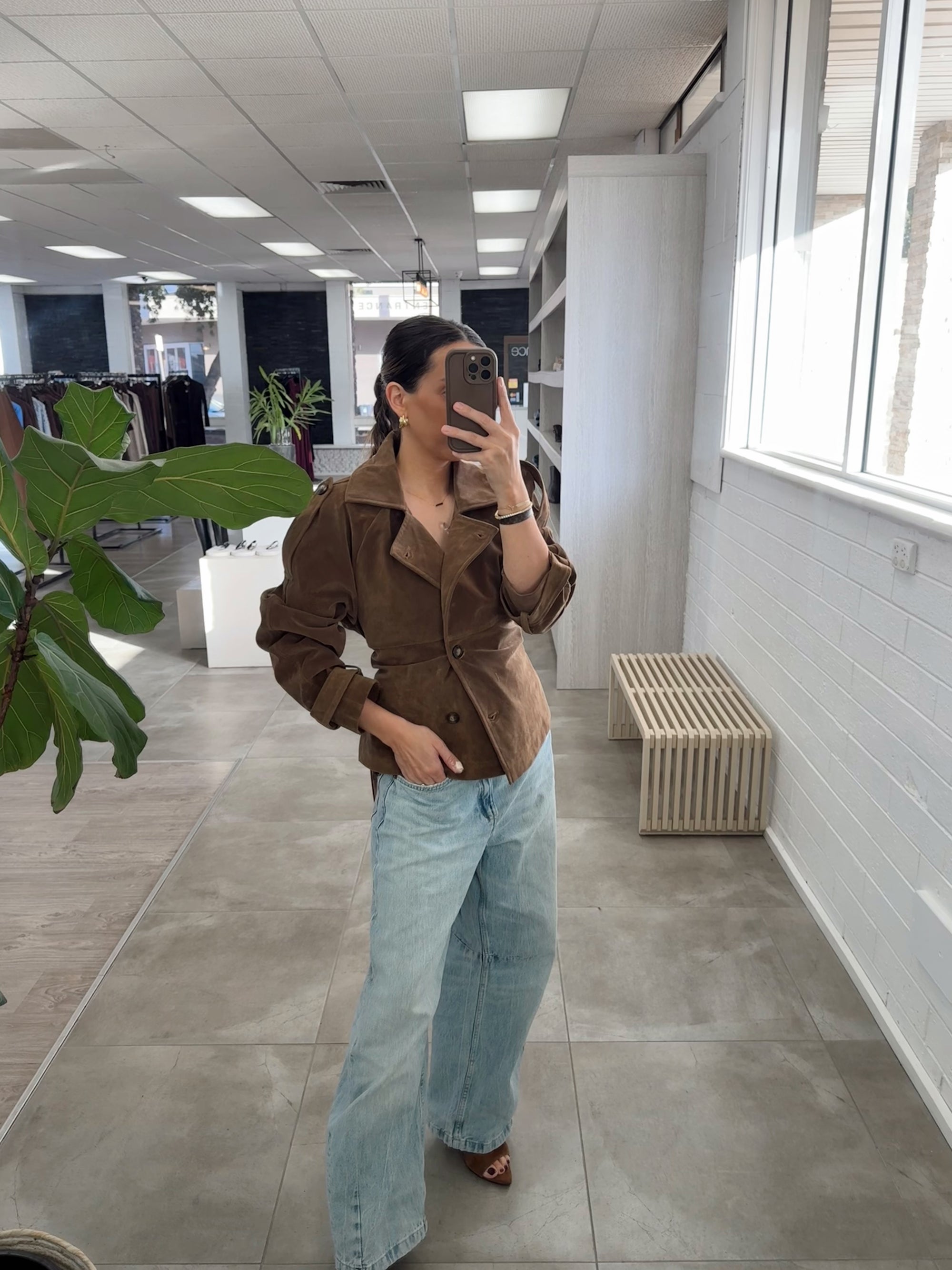 JODI SUEDE LOOK TRENCH
