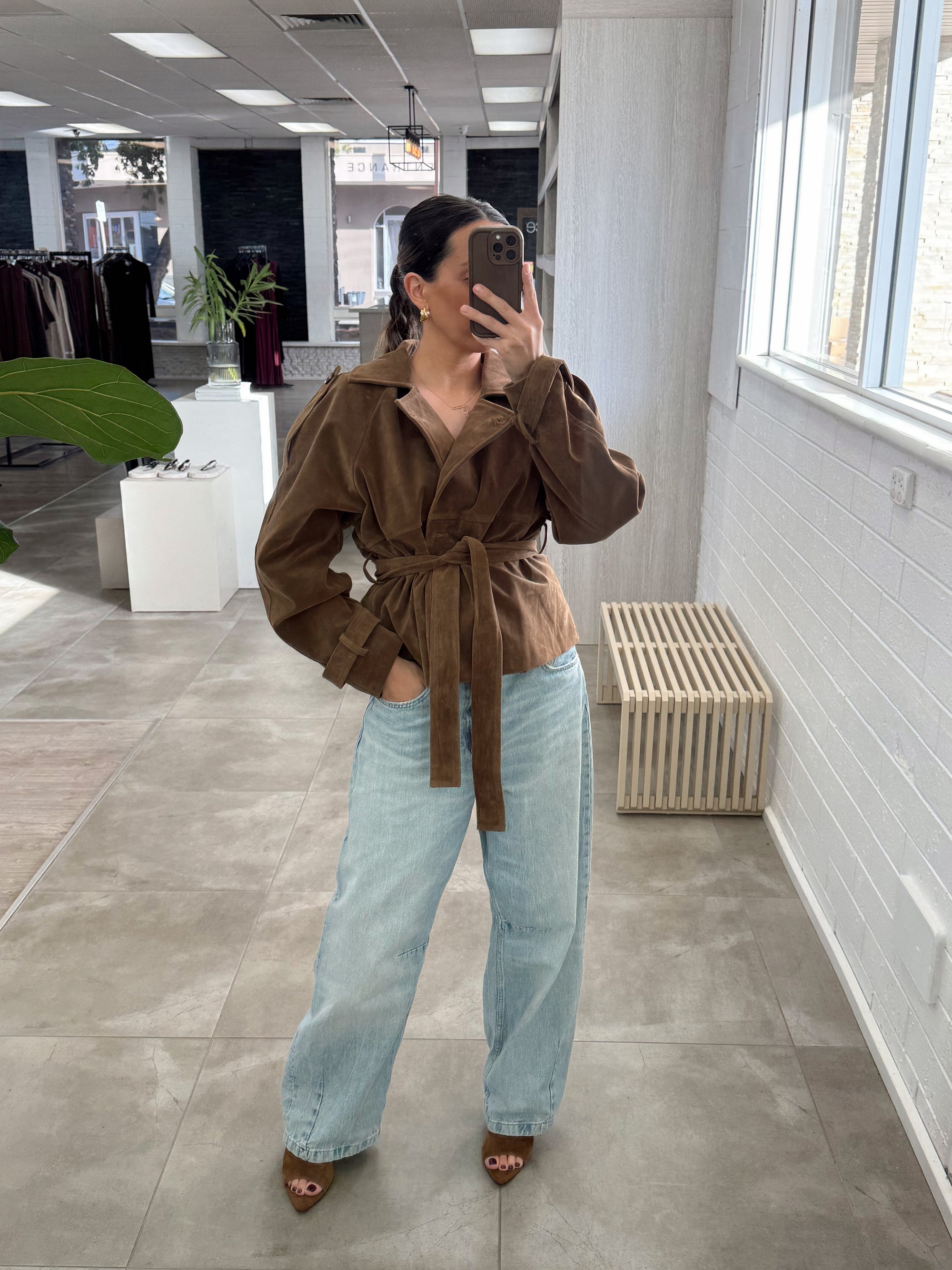 JODI SUEDE LOOK TRENCH