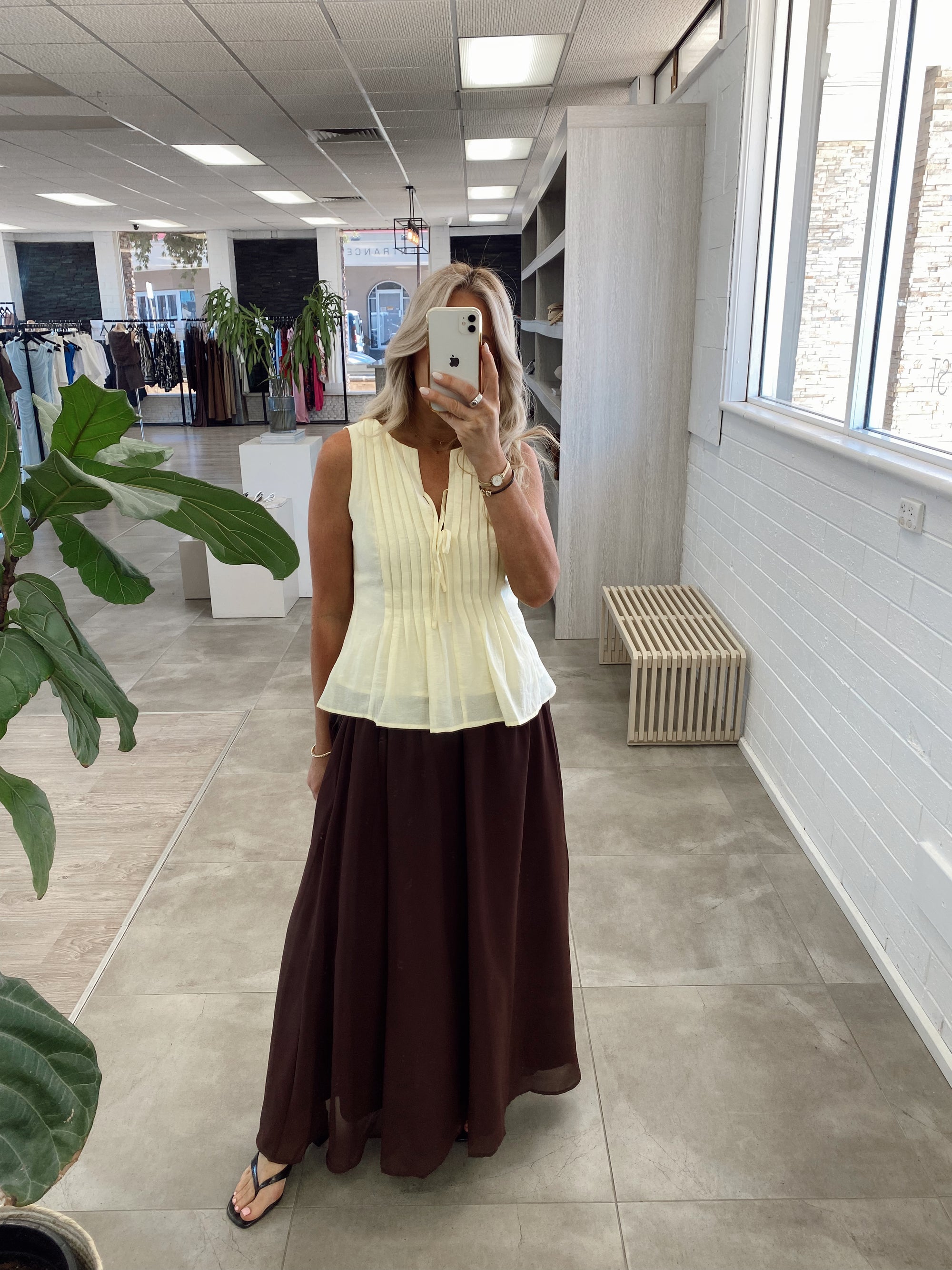 LEO BROWN MAXI SKIRT