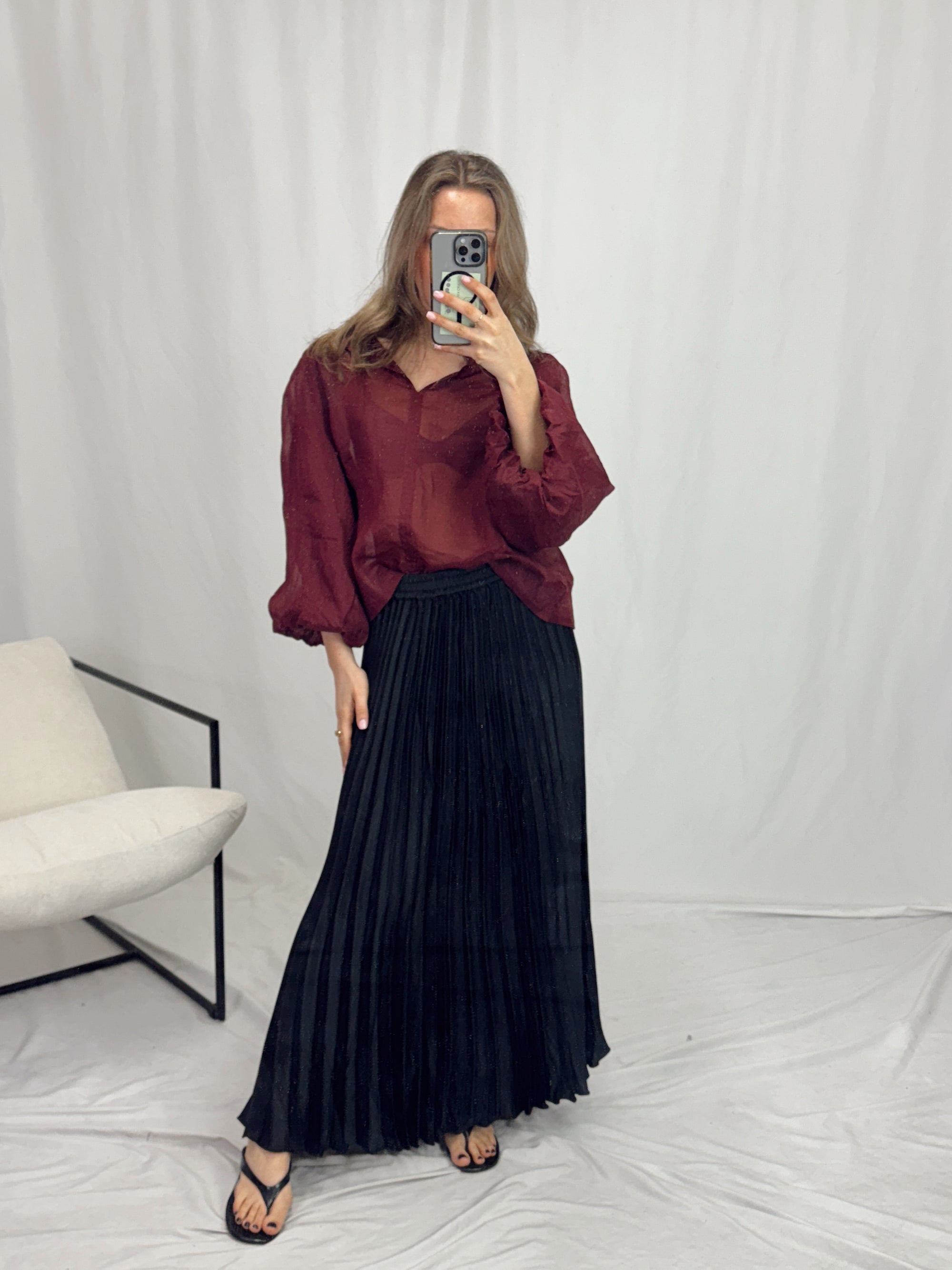 WHITNEY WINE BLOUSE