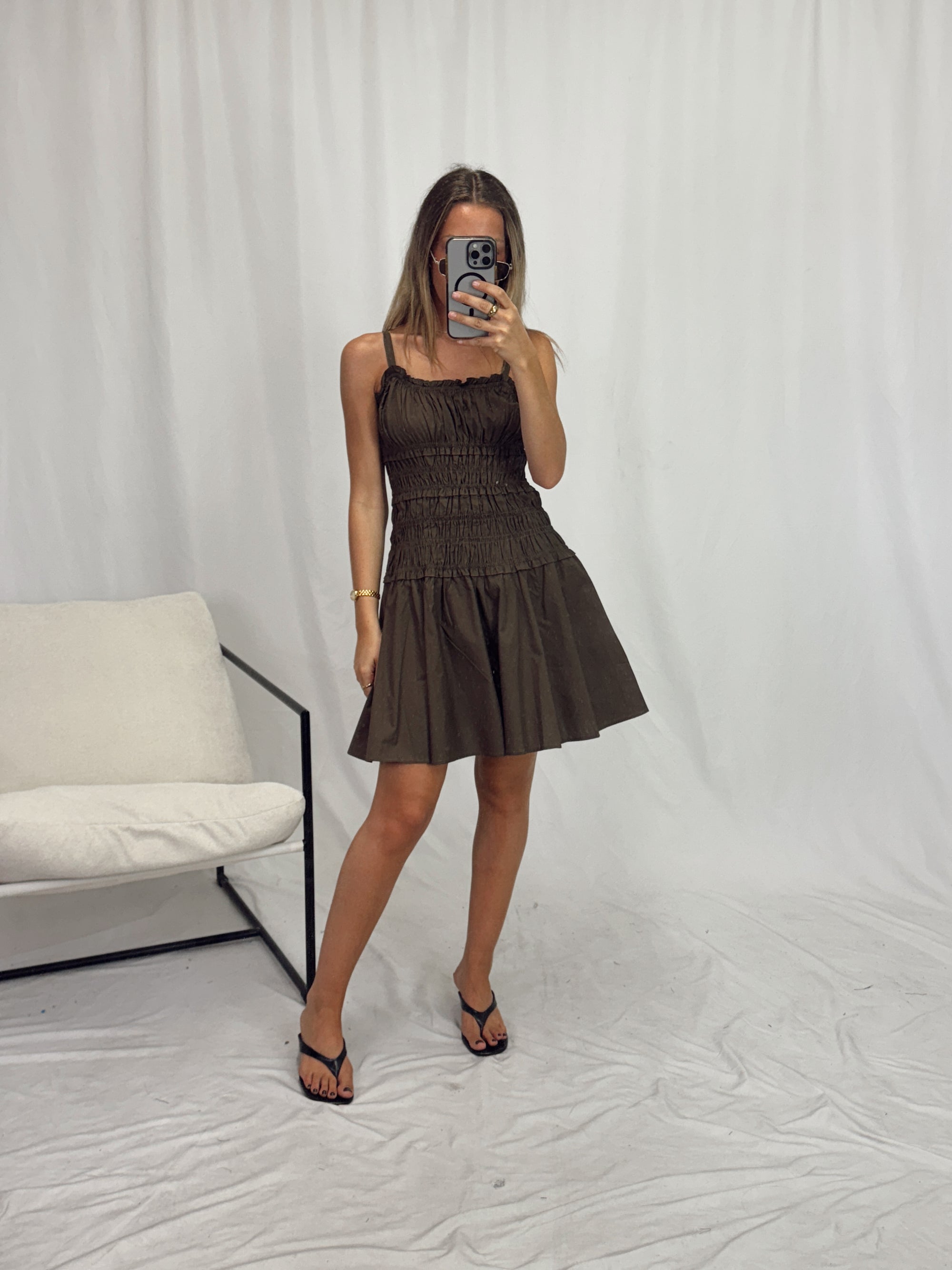SELENA SHIRRED DRESS