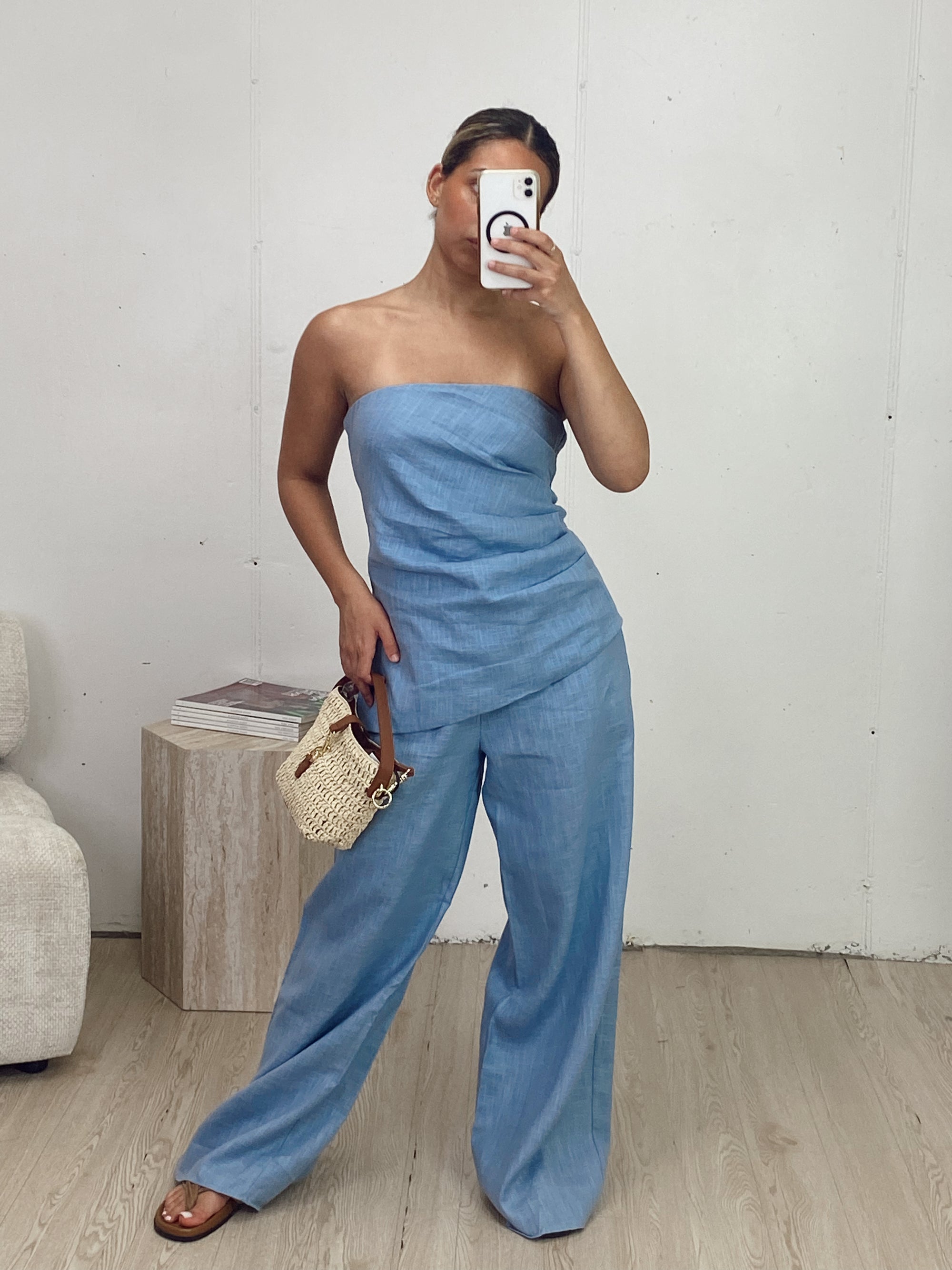 SKY STRAPLESS PANT SET