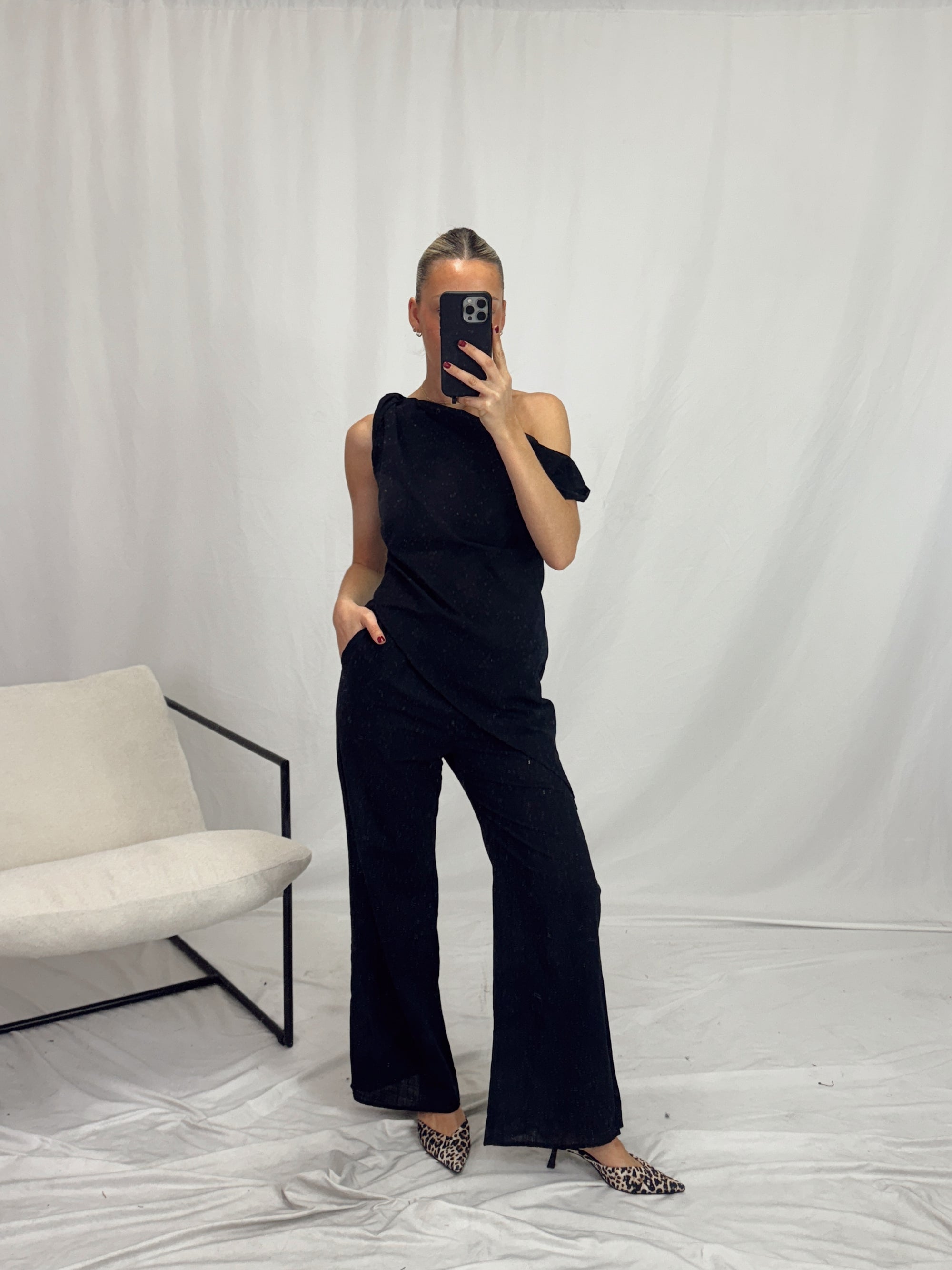 BY FRANKIE OFF SHOULDER SET - BLACK