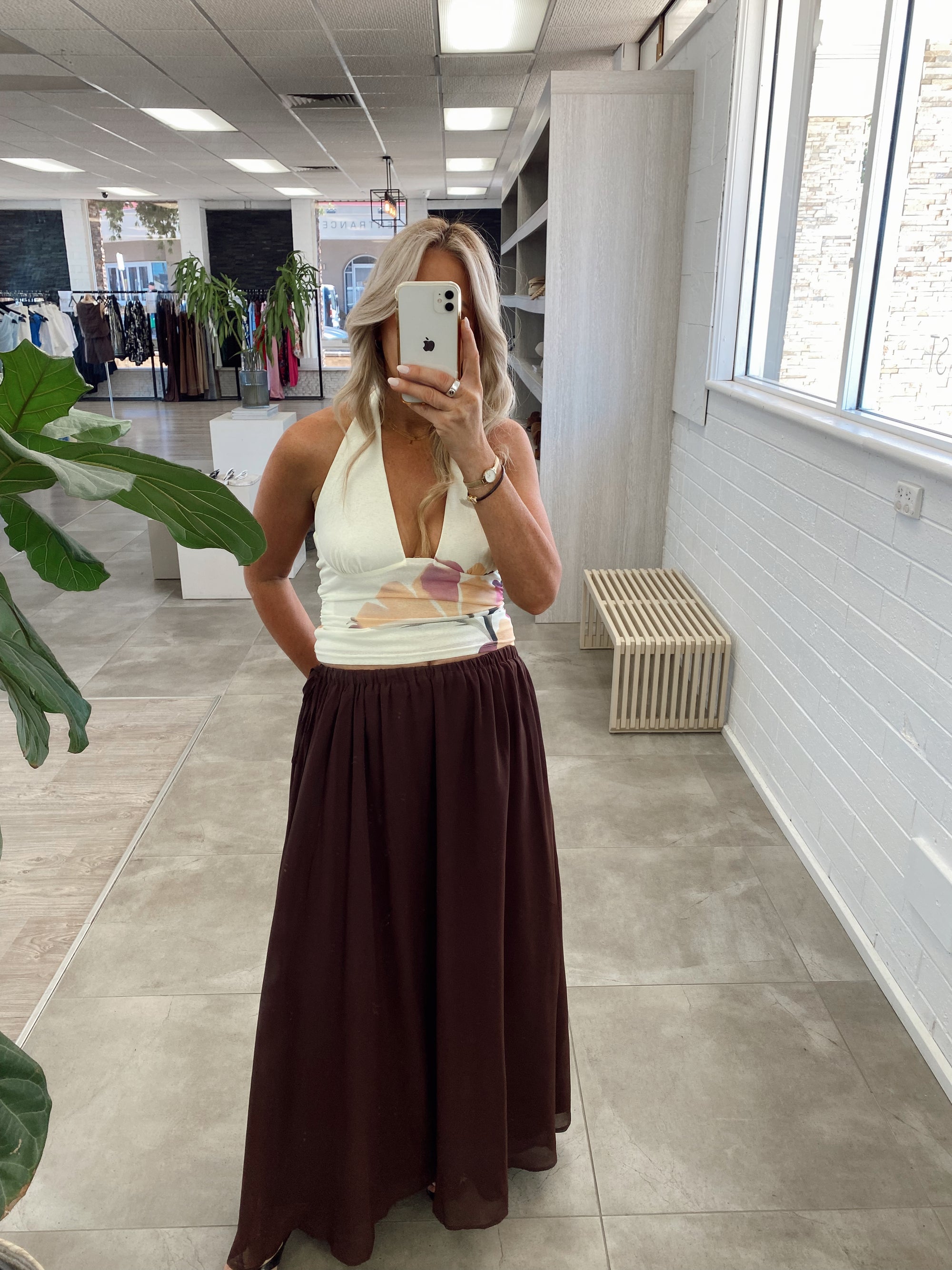 LEO BROWN MAXI SKIRT