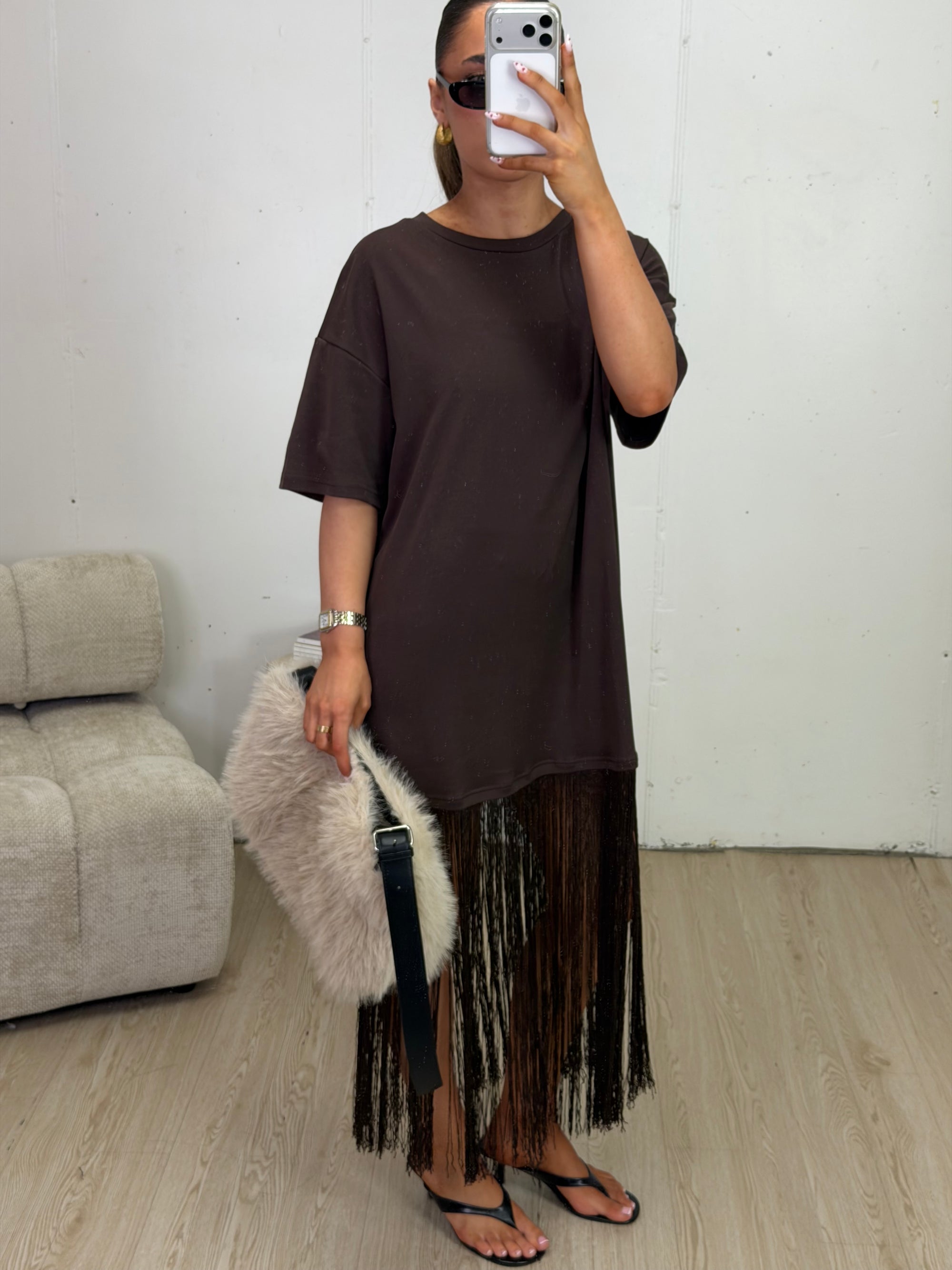 JATEA MIRABELLA FRINGE DRESS