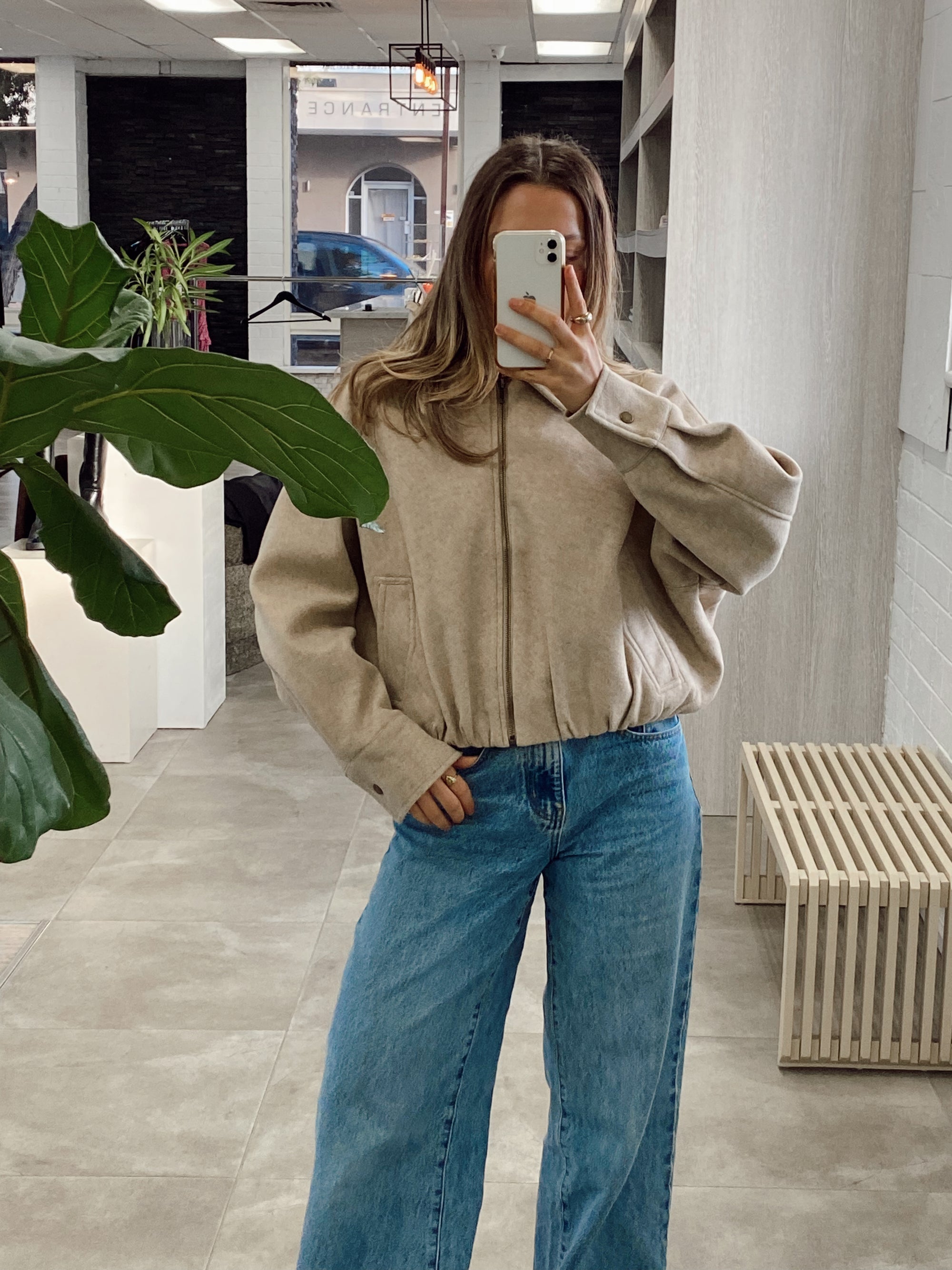 MIMI BEIGE BOMBER JACKET