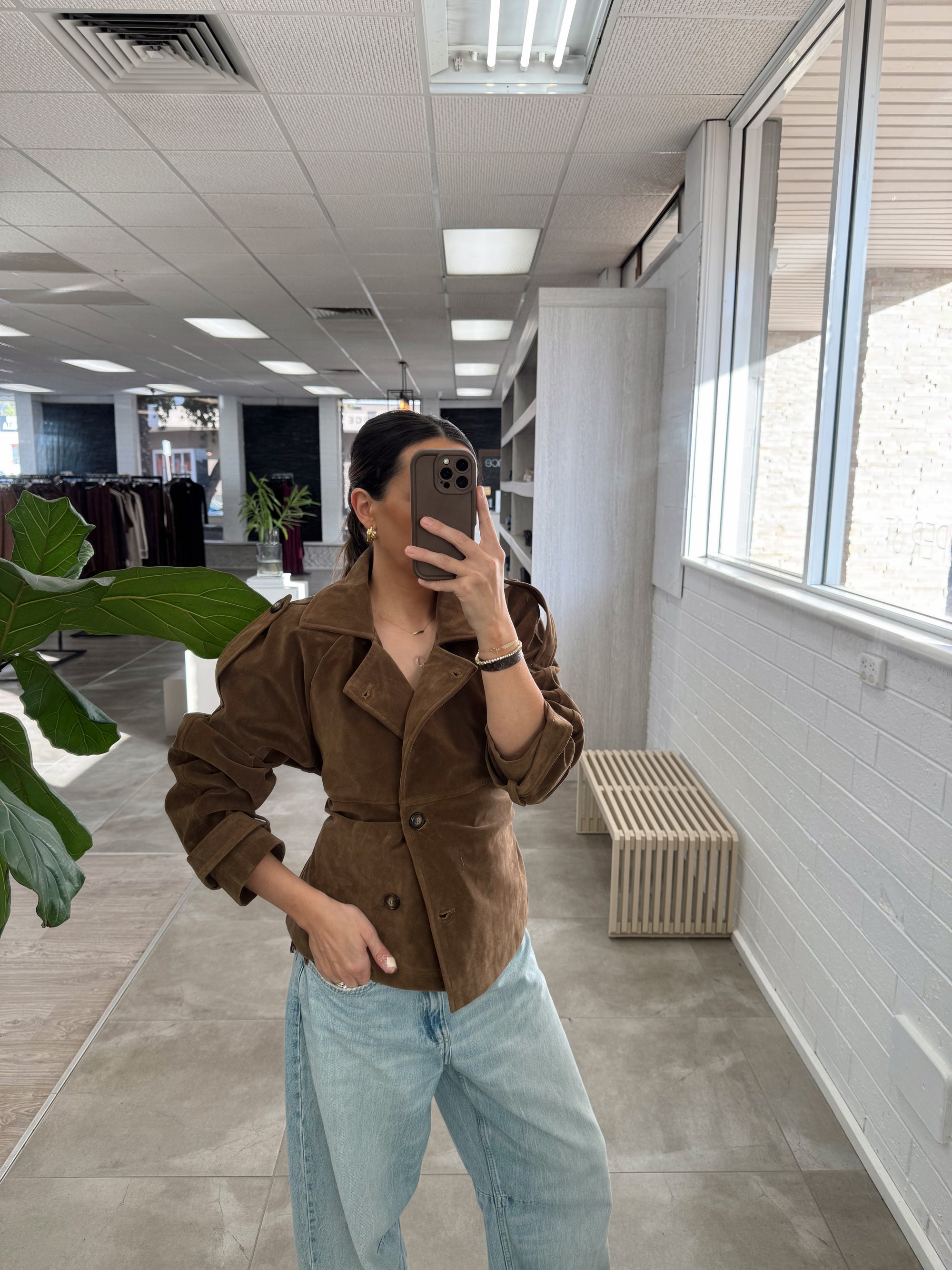 JODI SUEDE LOOK TRENCH