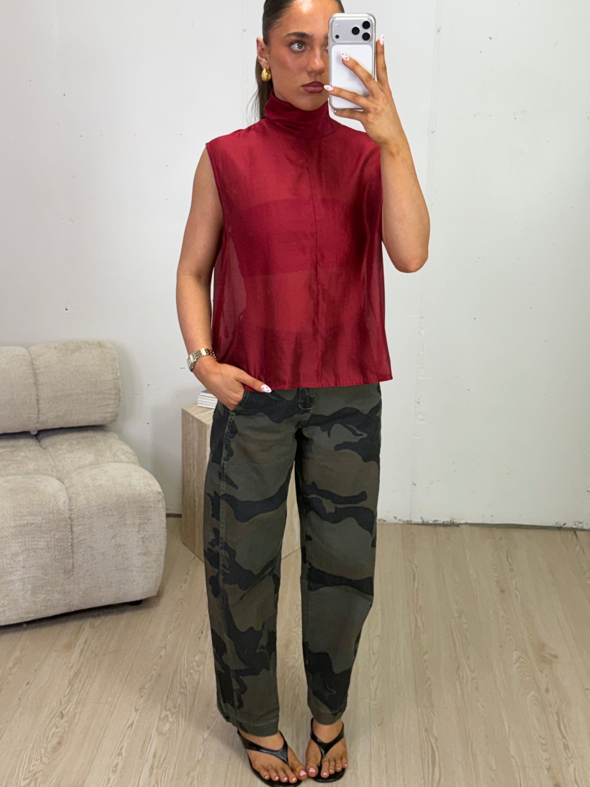 SARI CAMO BARREL JEAN
