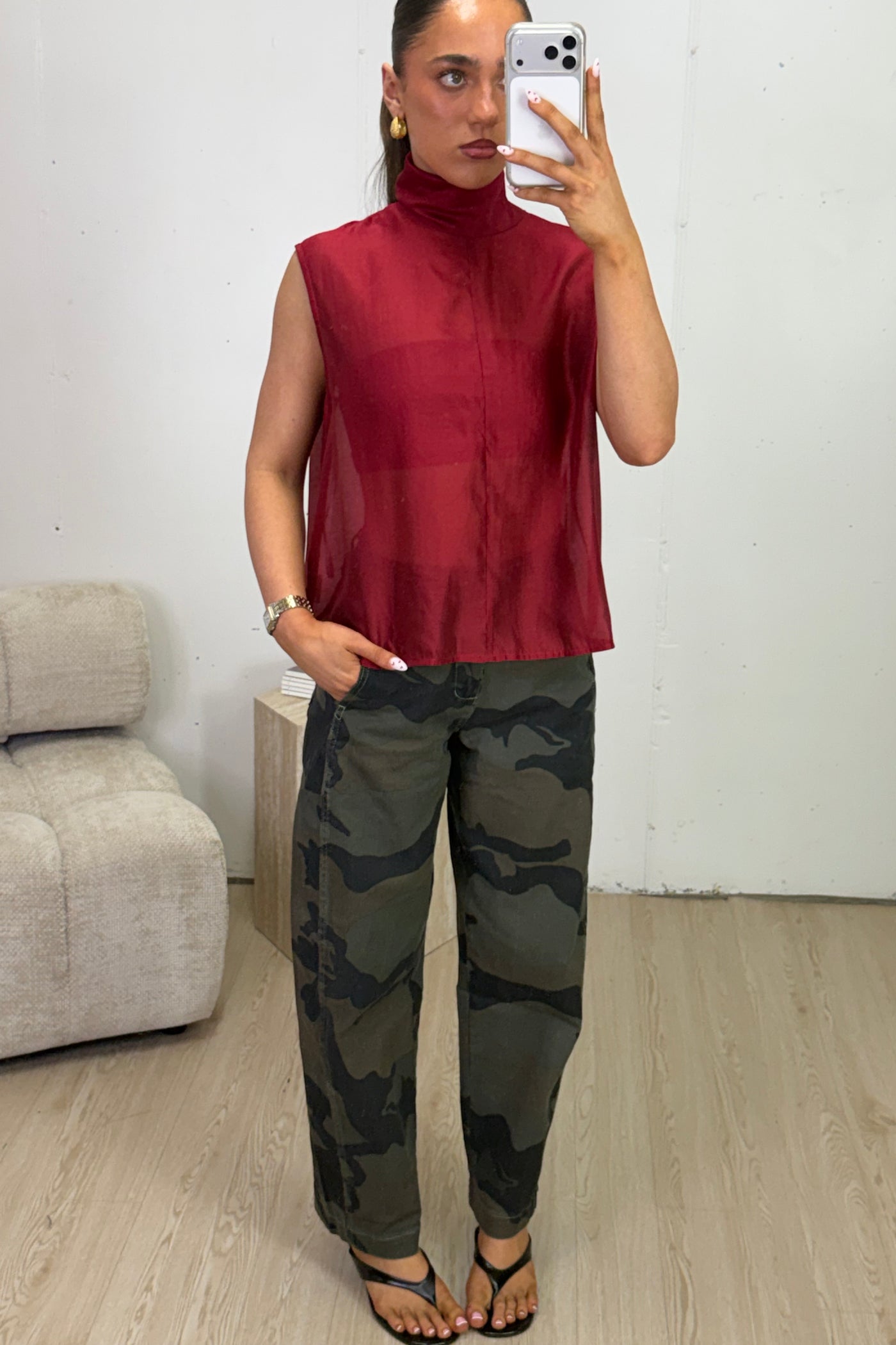 SARI CAMO BARREL JEAN
