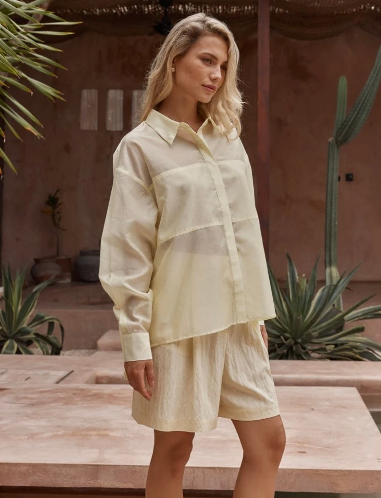 VAL OVERSIZED SHIRT - LEMON