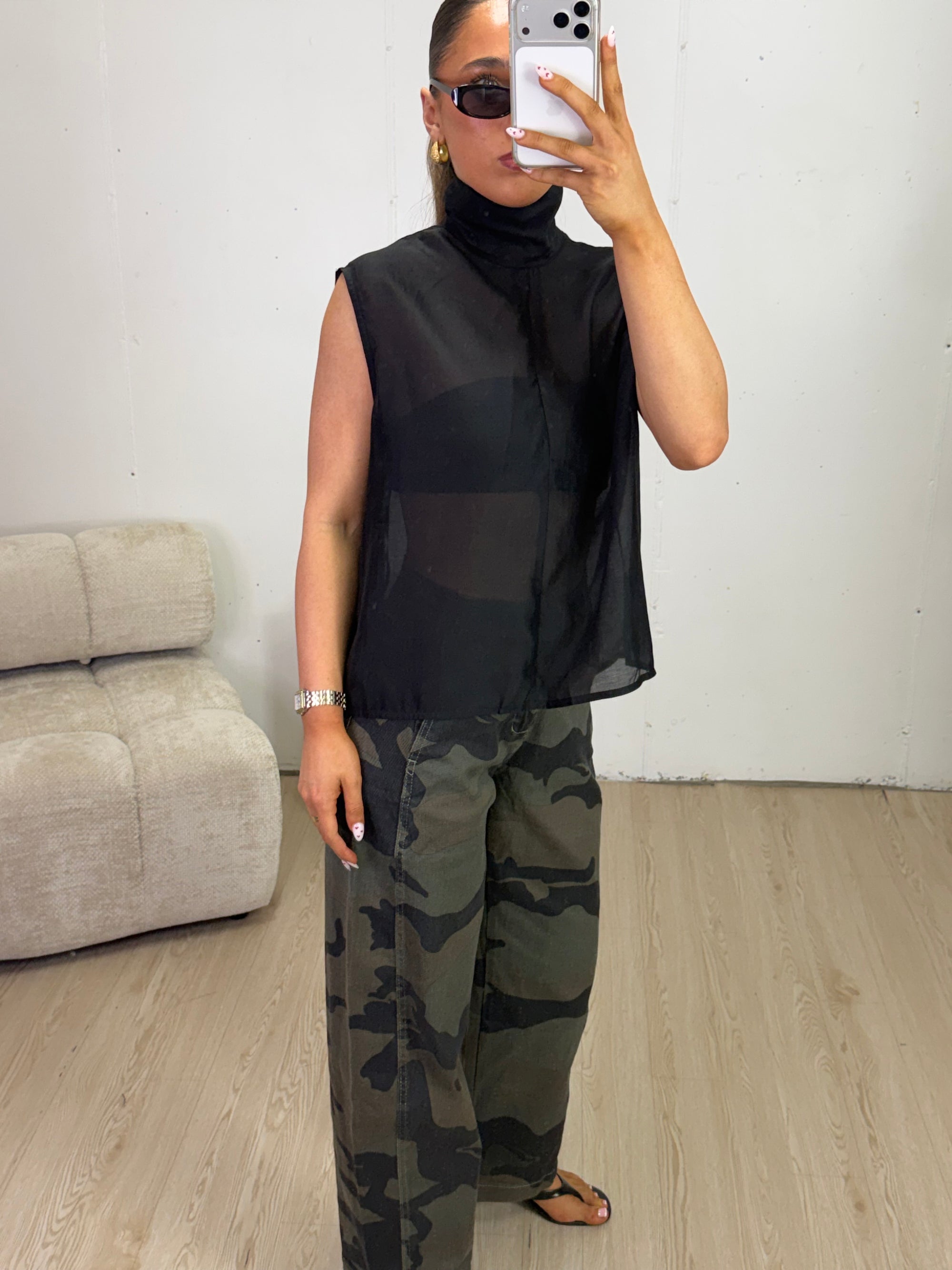 SARI CAMO BARREL JEAN