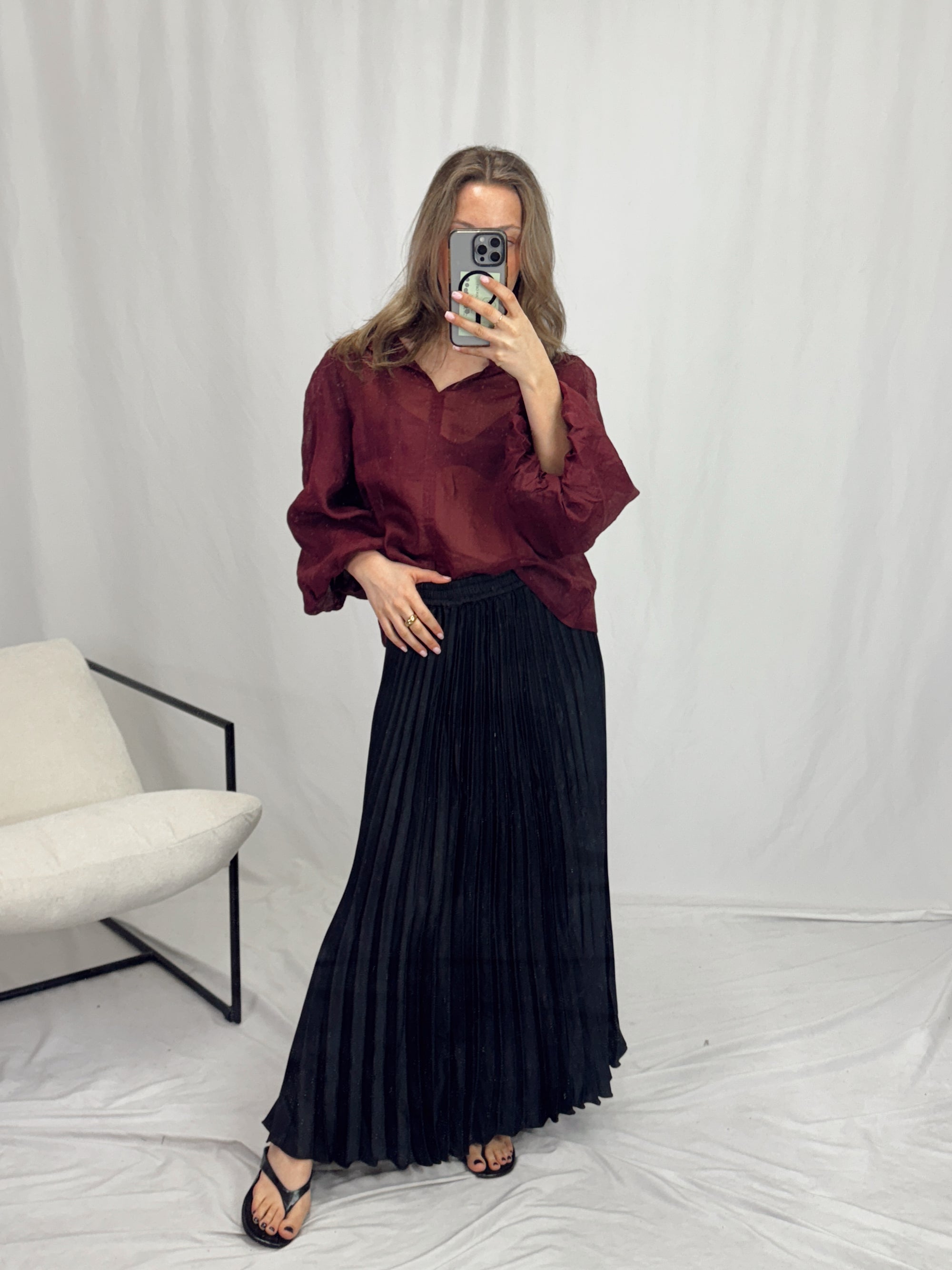 WHITNEY WINE BLOUSE