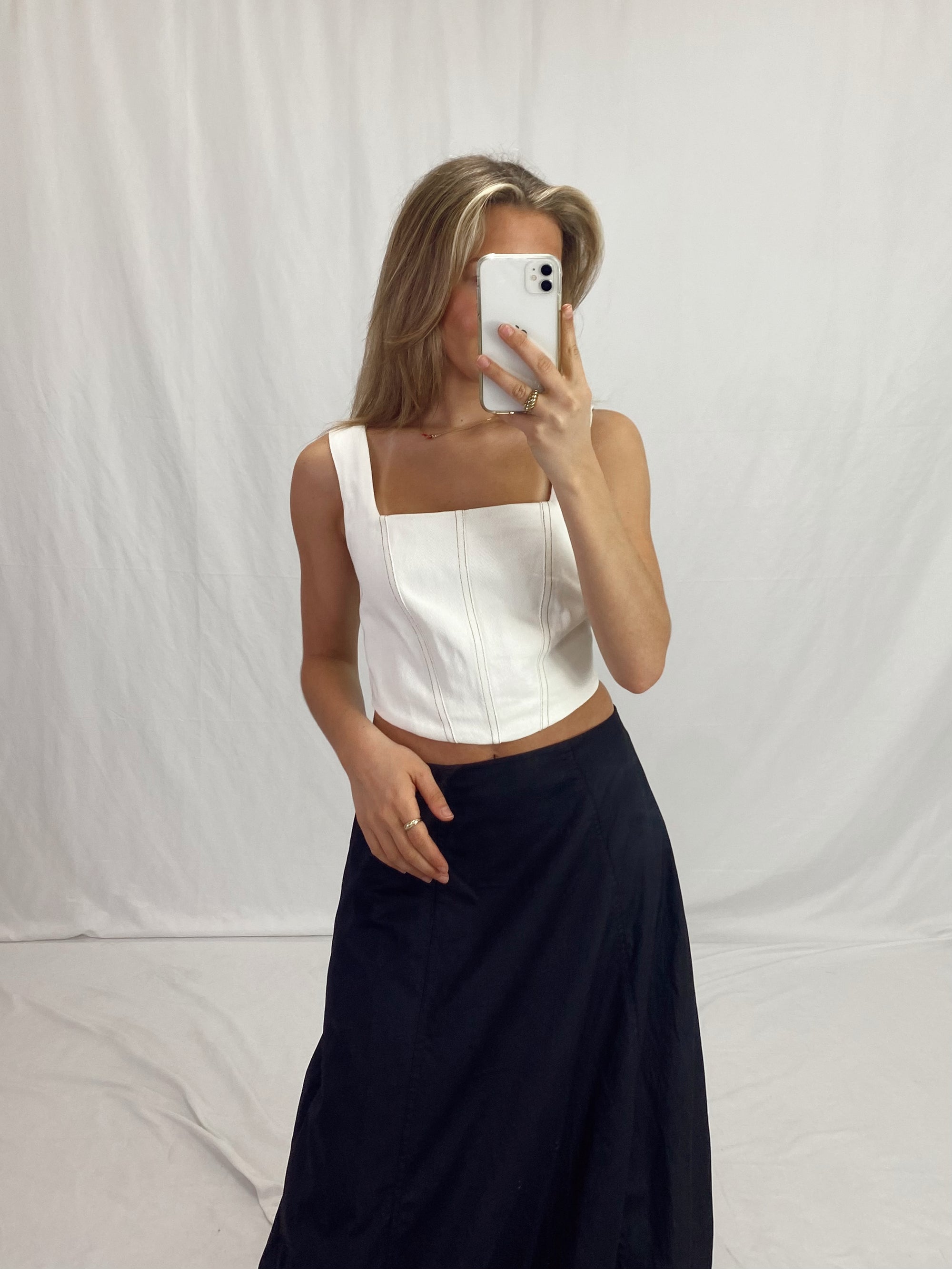 MIRA COREST DENIM BUSTIER