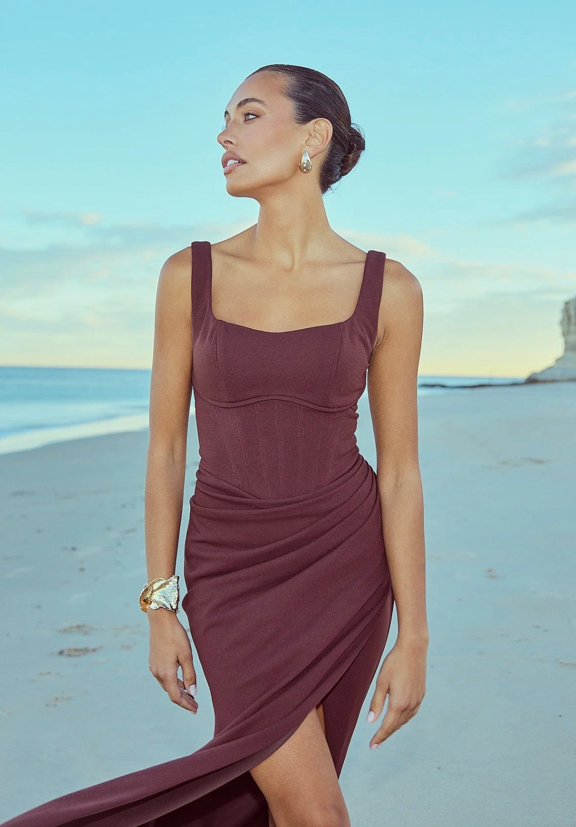 ELENA GOWN CHOCOLATE - PREORDER
