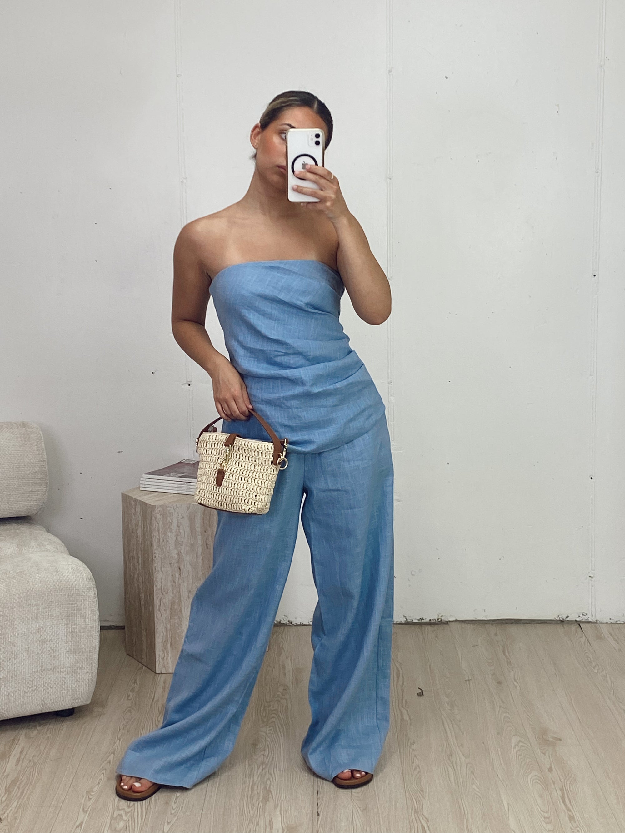 SKY STRAPLESS PANT SET