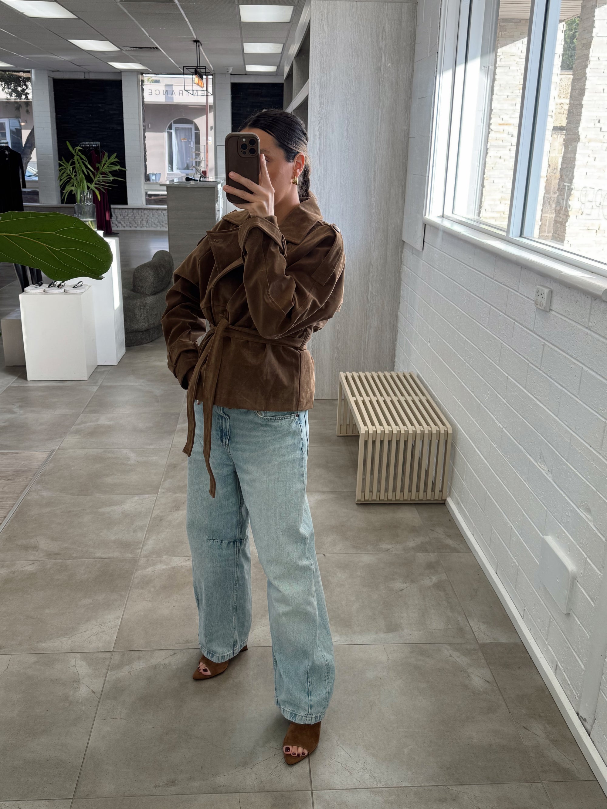 JODI SUEDE LOOK TRENCH