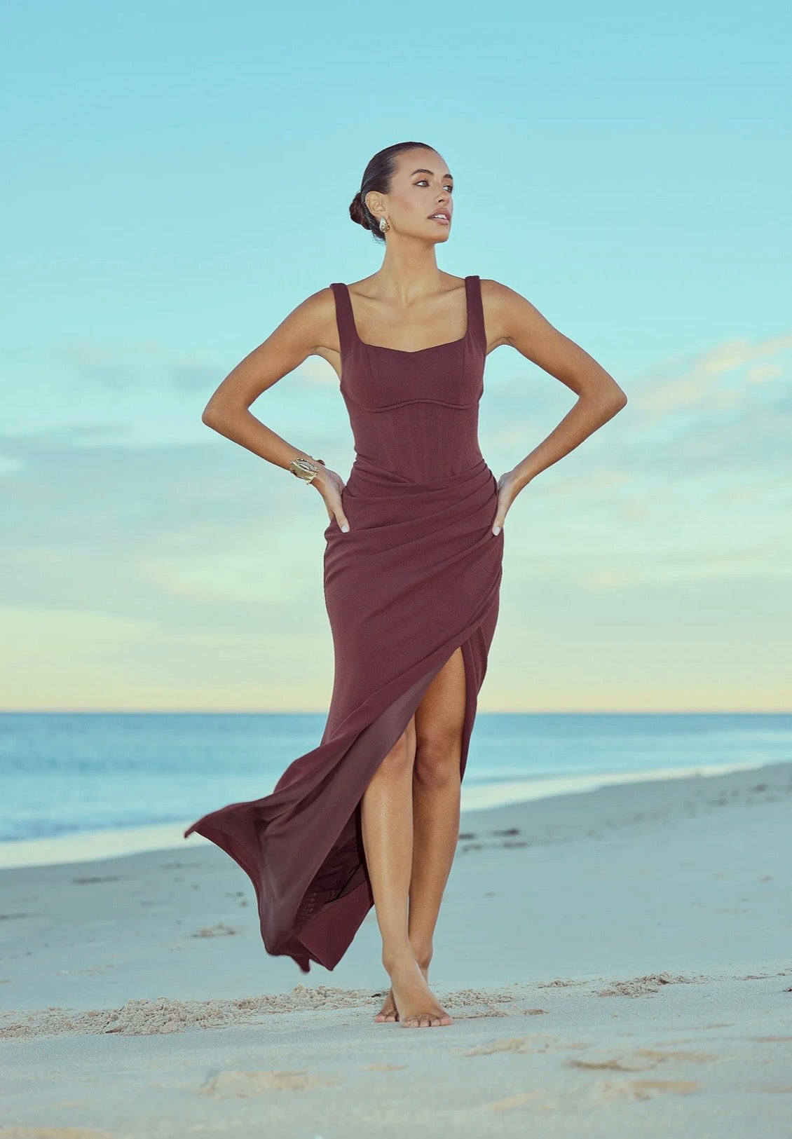 ELENA GOWN CHOCOLATE - PREORDER