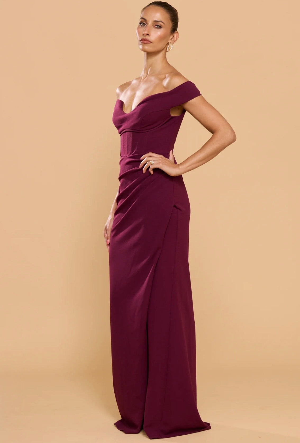 CHARLOTTE GOWN DARK MERLOT - PREORDER