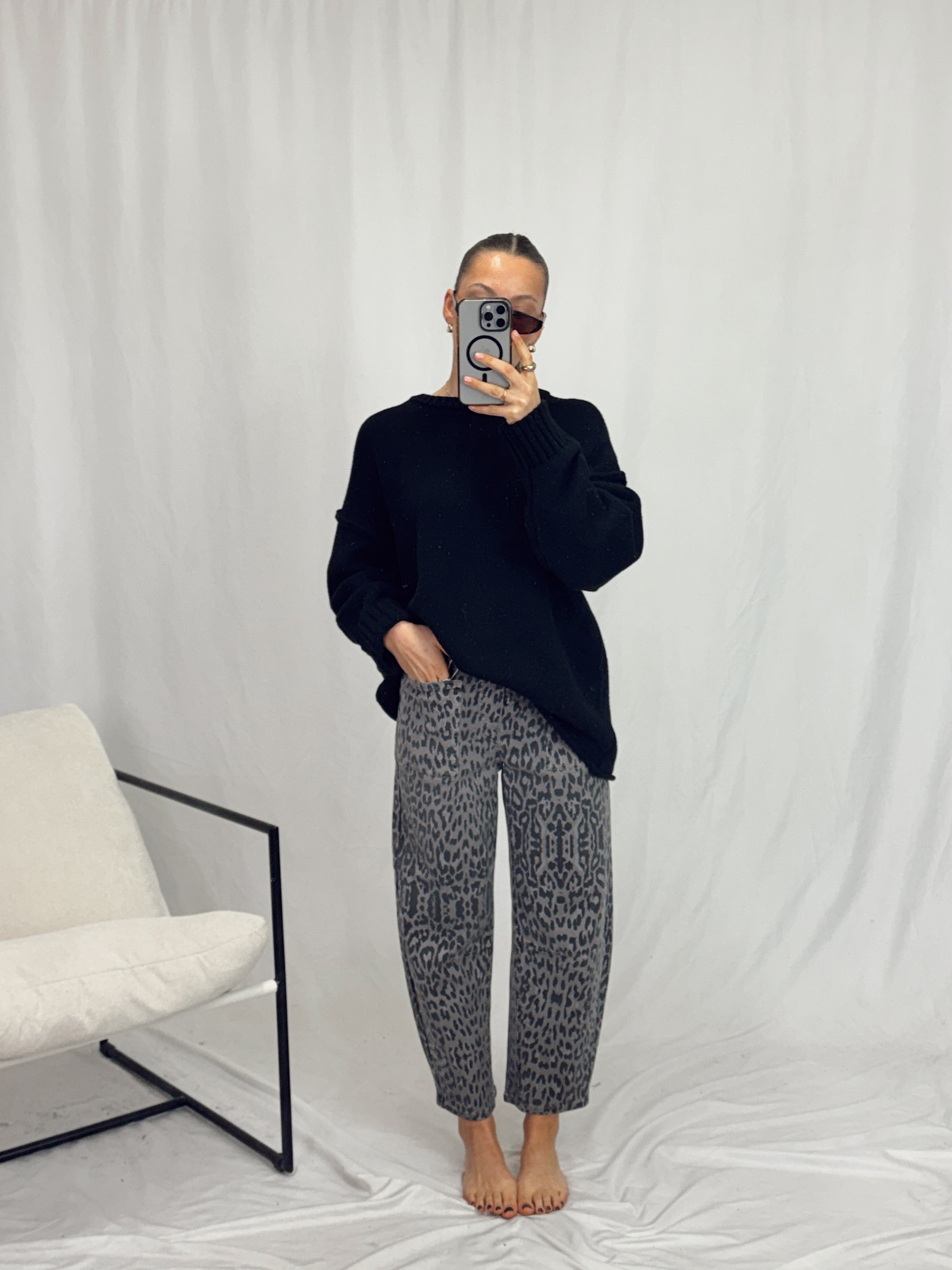 LEO BARREL JEANS LEOPARD
