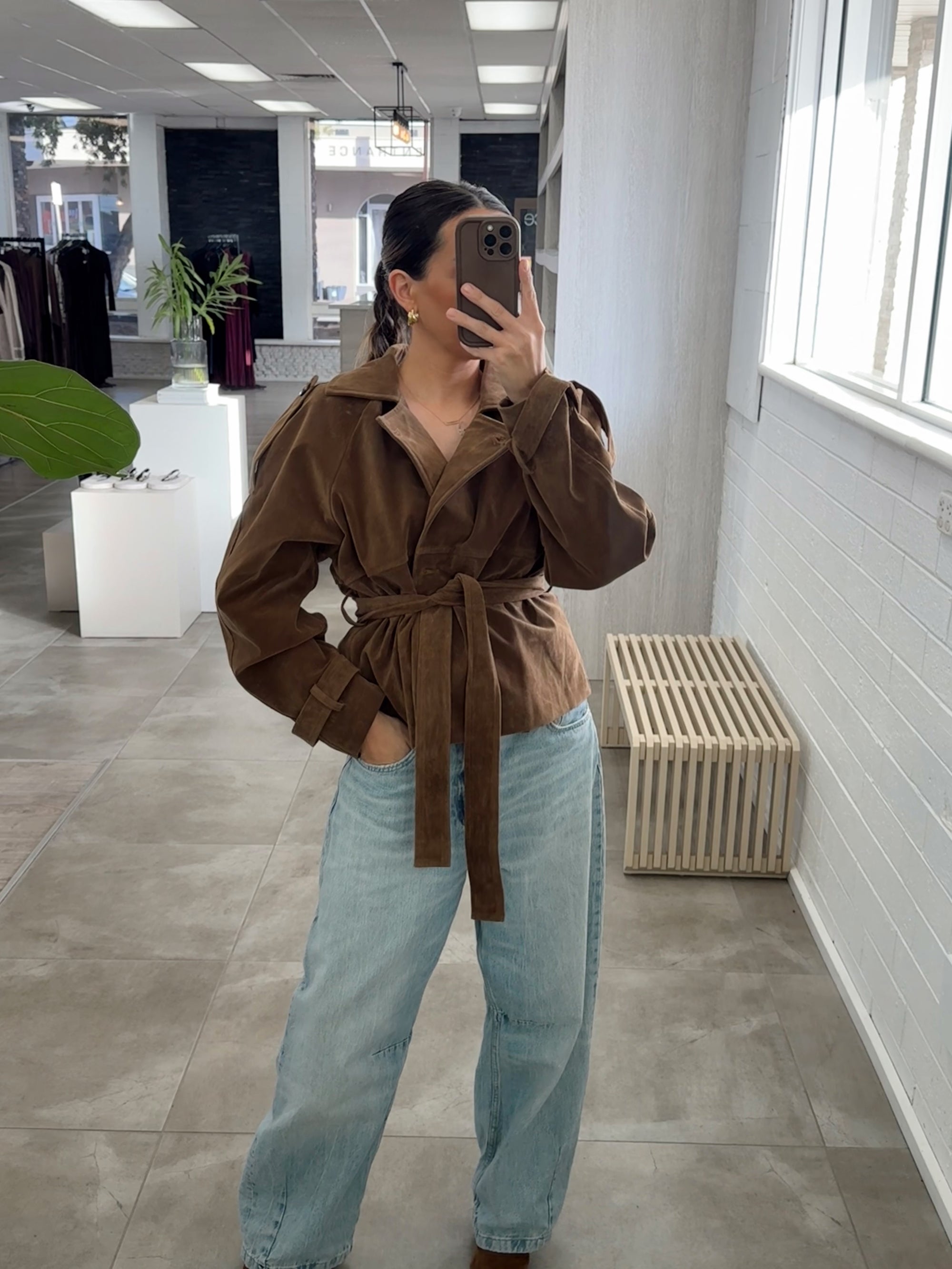 JODI SUEDE LOOK TRENCH