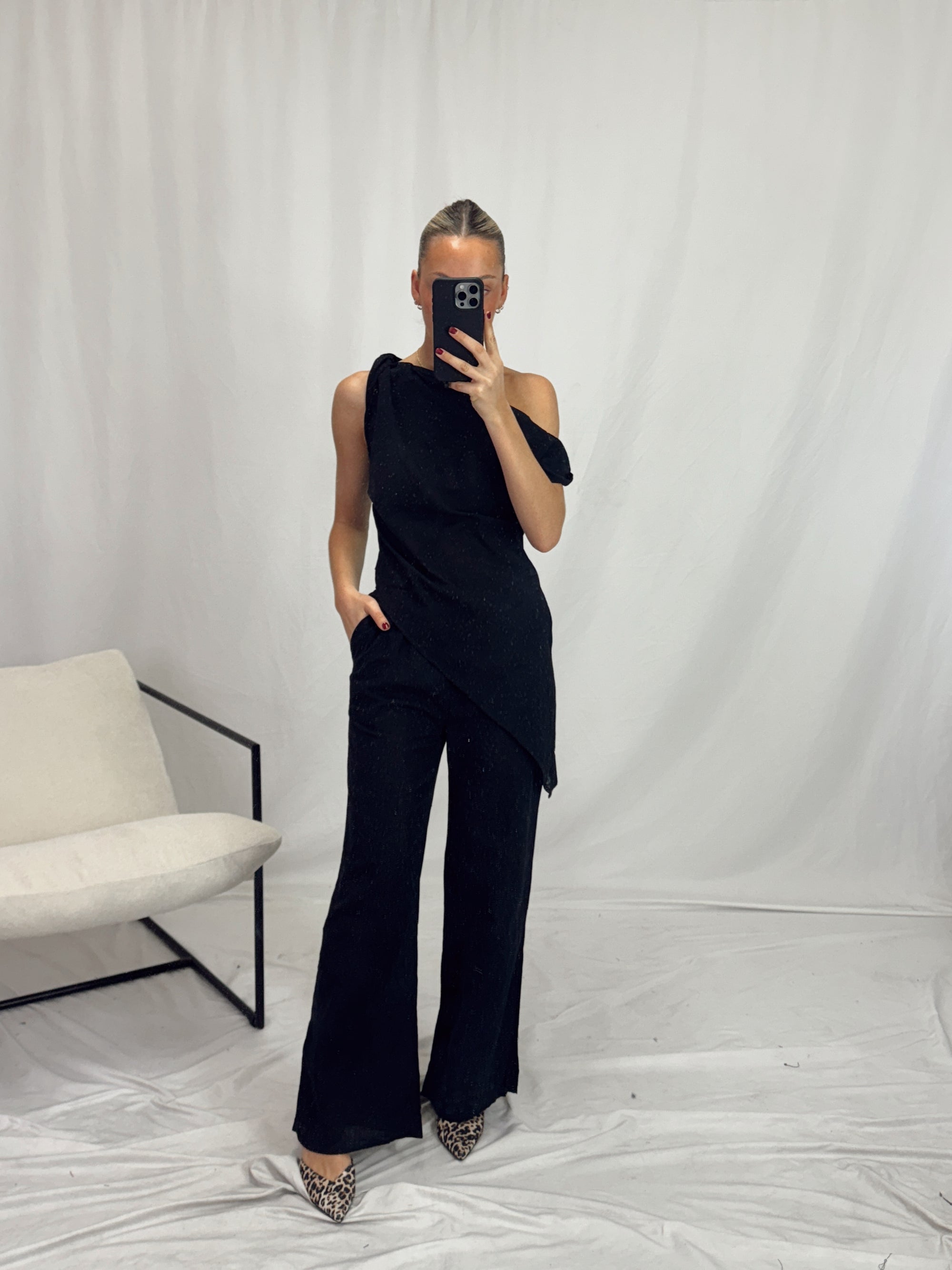 BY FRANKIE OFF SHOULDER SET - BLACK