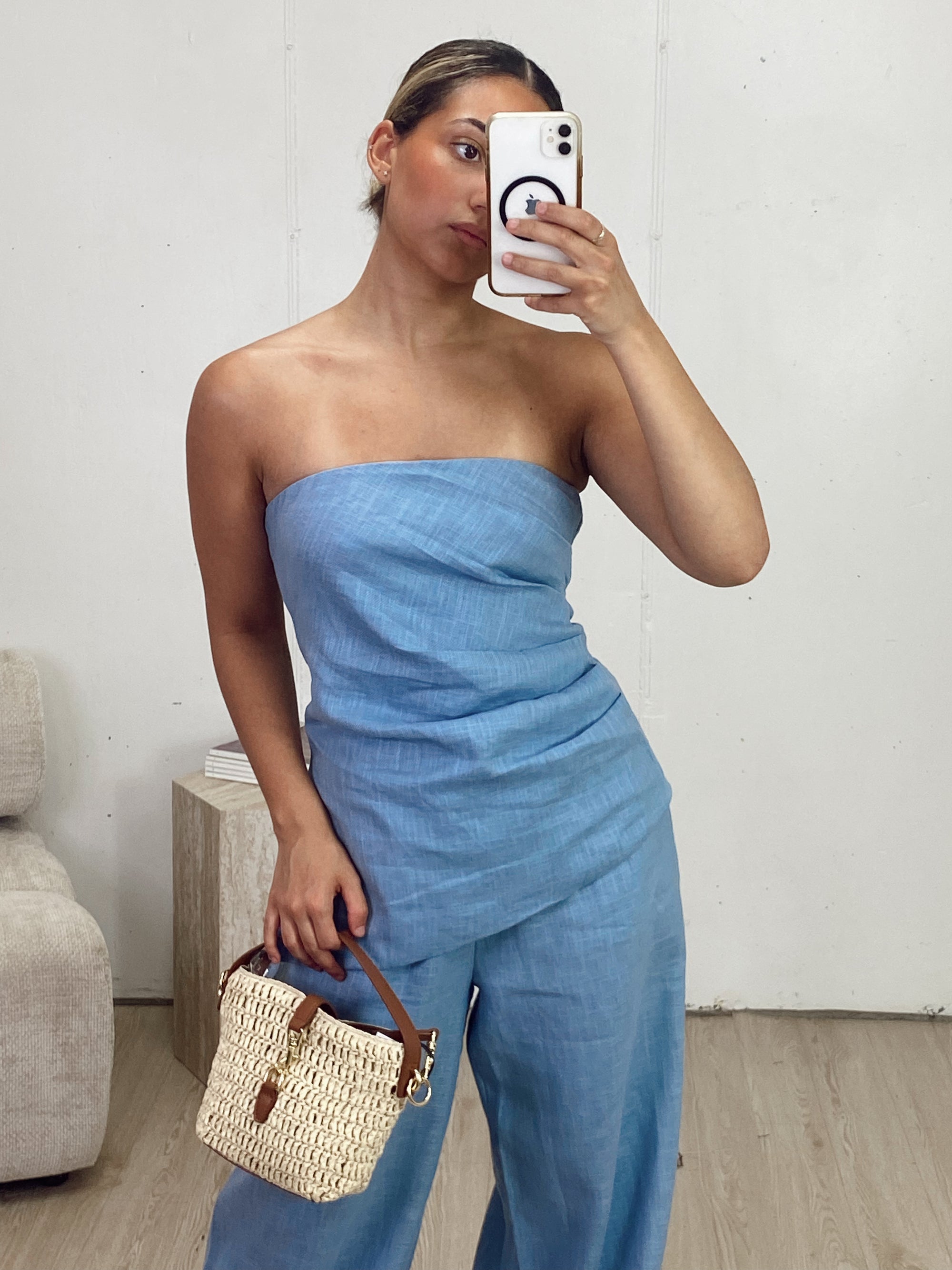 SKY STRAPLESS PANT SET