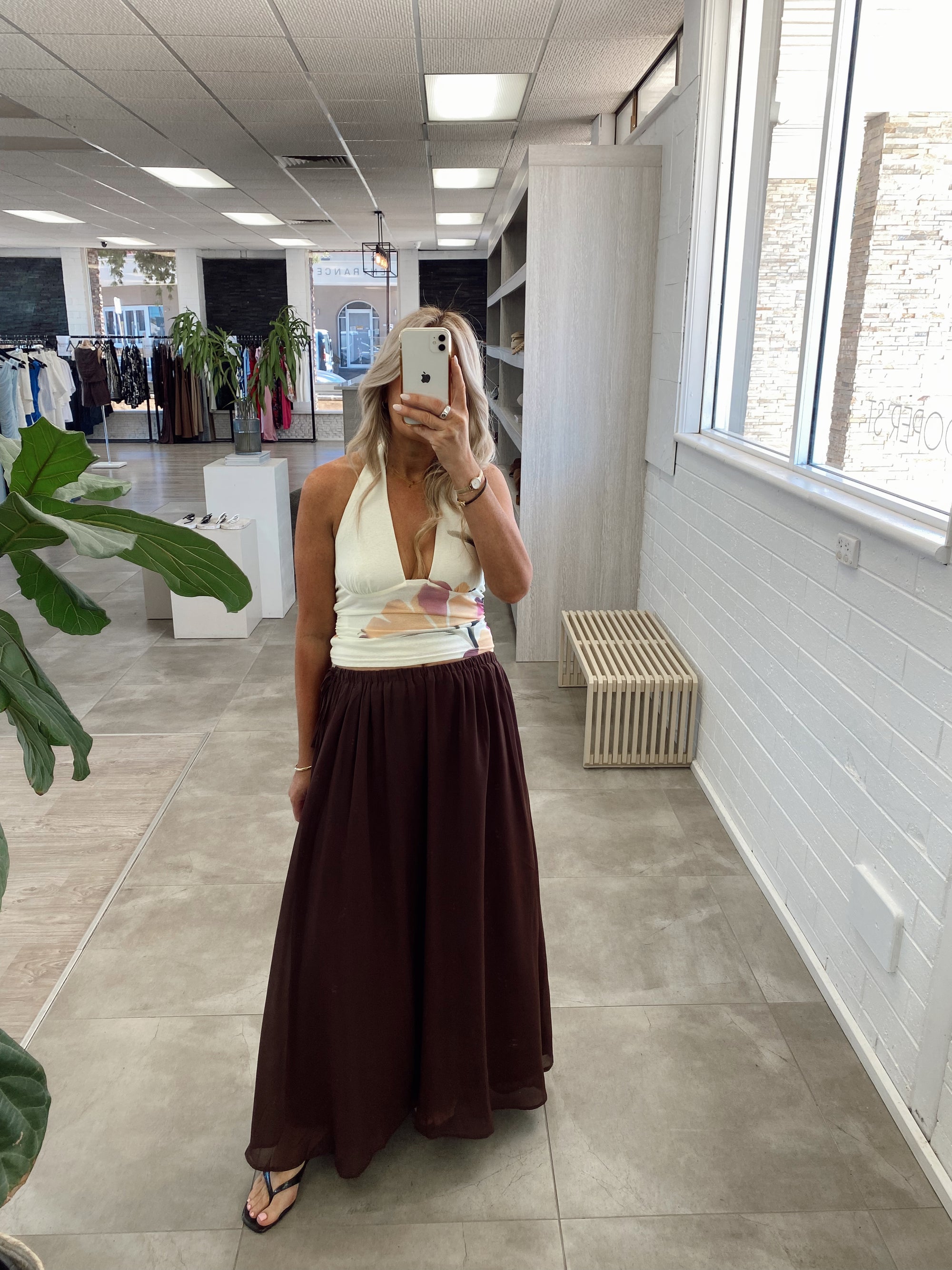 LEO BROWN MAXI SKIRT