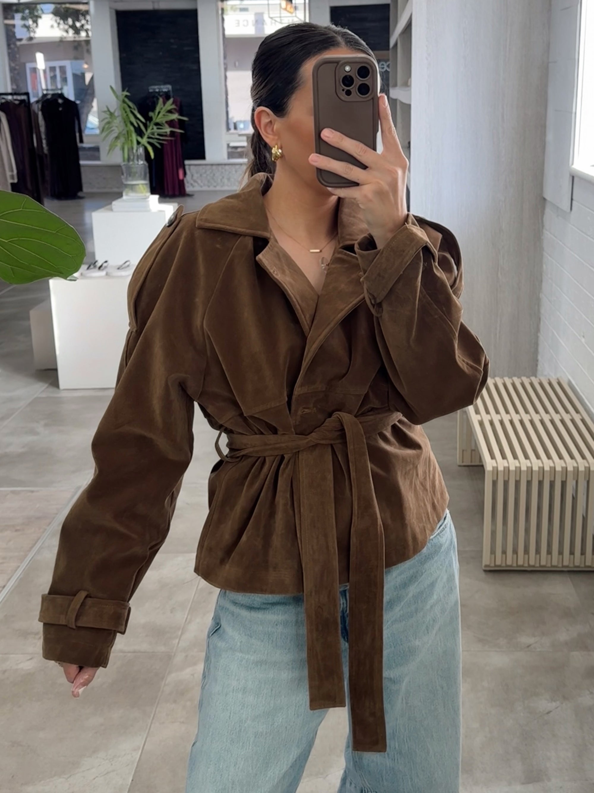 JODI SUEDE LOOK TRENCH