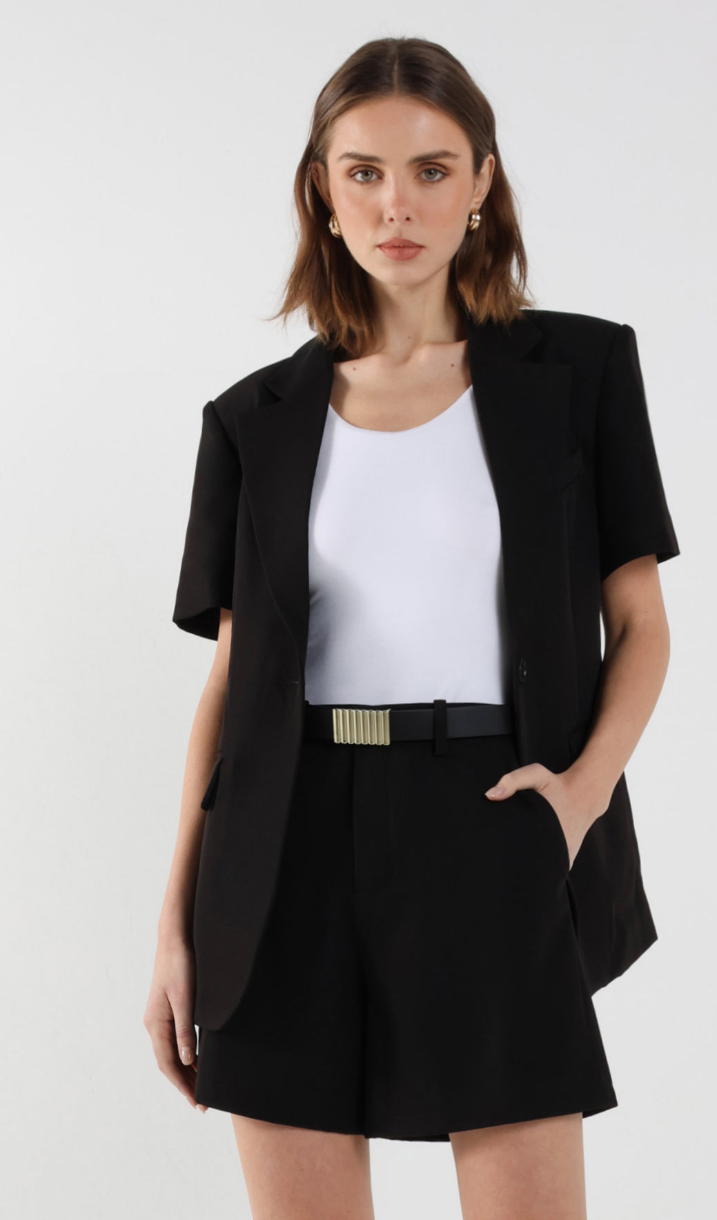 MADISON THE LABEL JOANS BLAZER BLACK