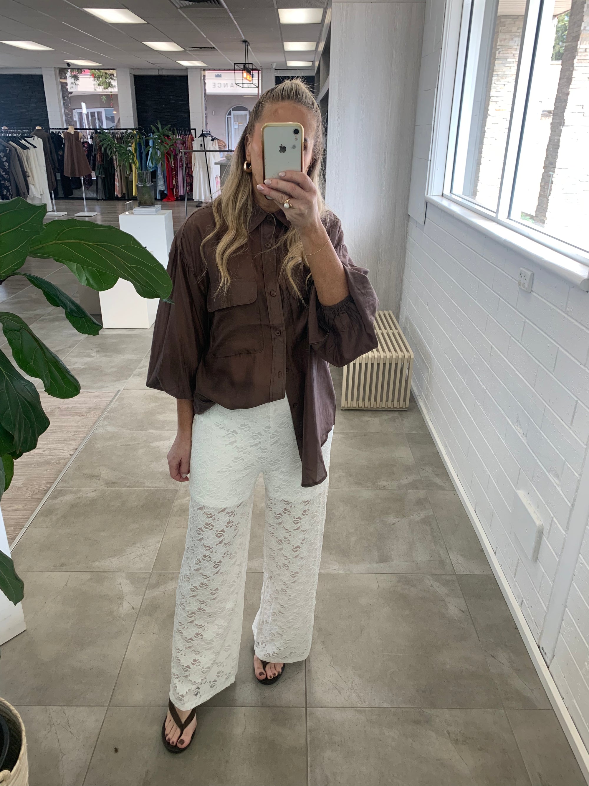 LORELLE WHITE LACE PANTS