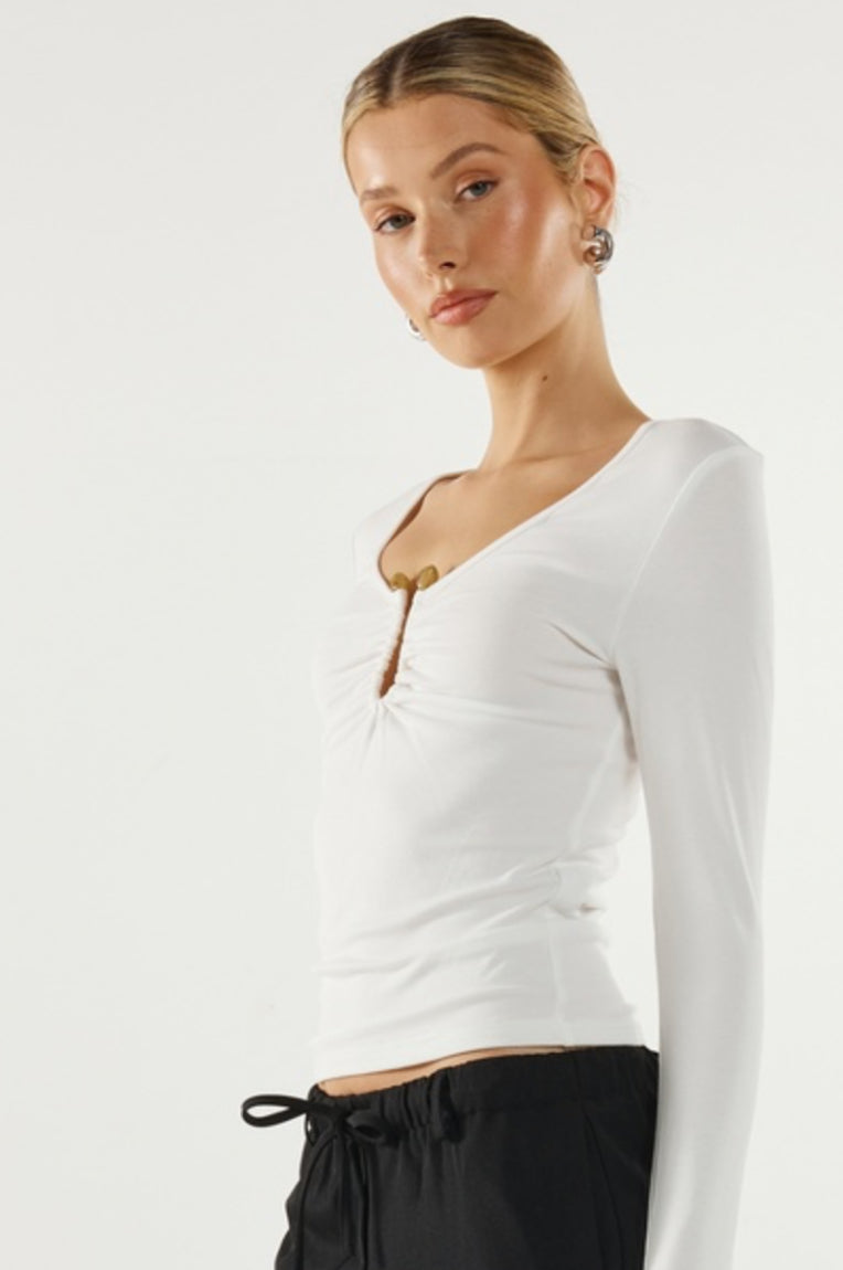 MADISON THE LABEL LEANNE L/S TOP