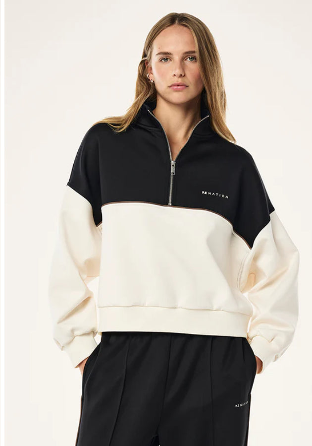 PE NATION BOUNDLESS ZIP NECK SWEAT