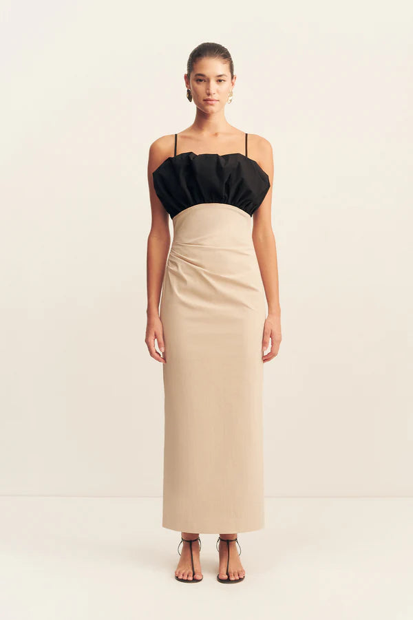 SHONA JOY BUBBLE BODICE MIDI DRESS