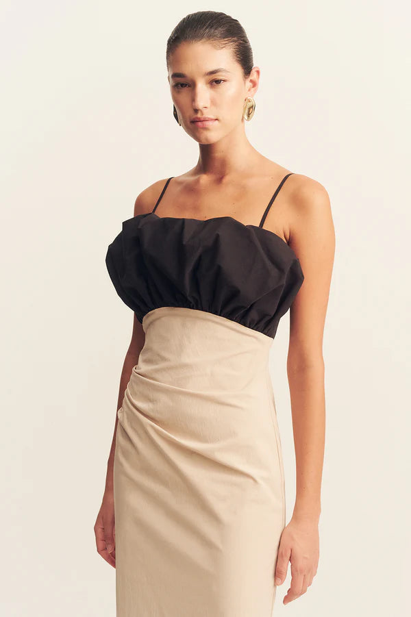 SHONA JOY BUBBLE BODICE MIDI DRESS