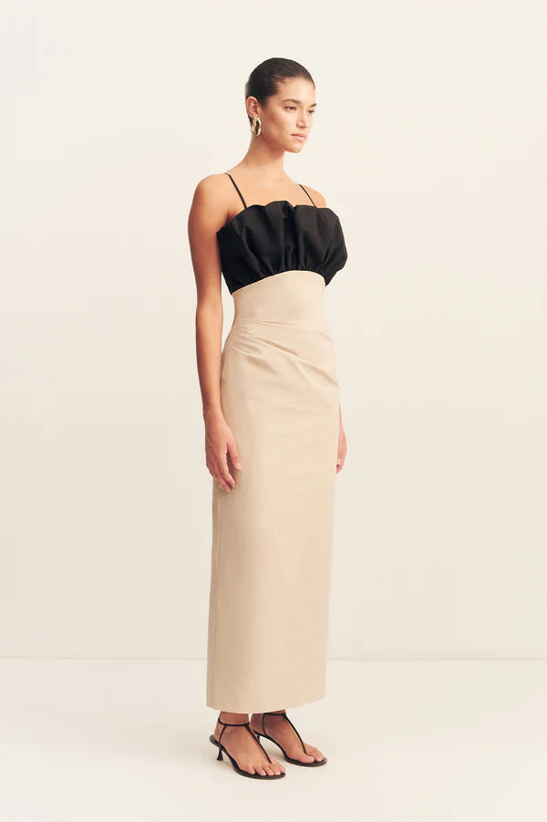 SHONA JOY BUBBLE BODICE MIDI DRESS