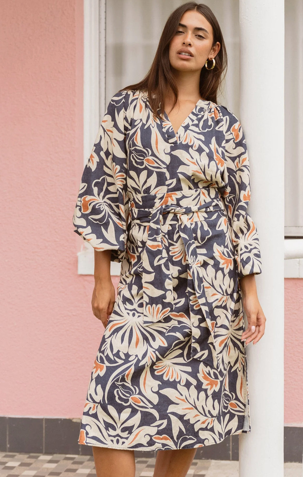 SASS JANA OBI BELT DRESS