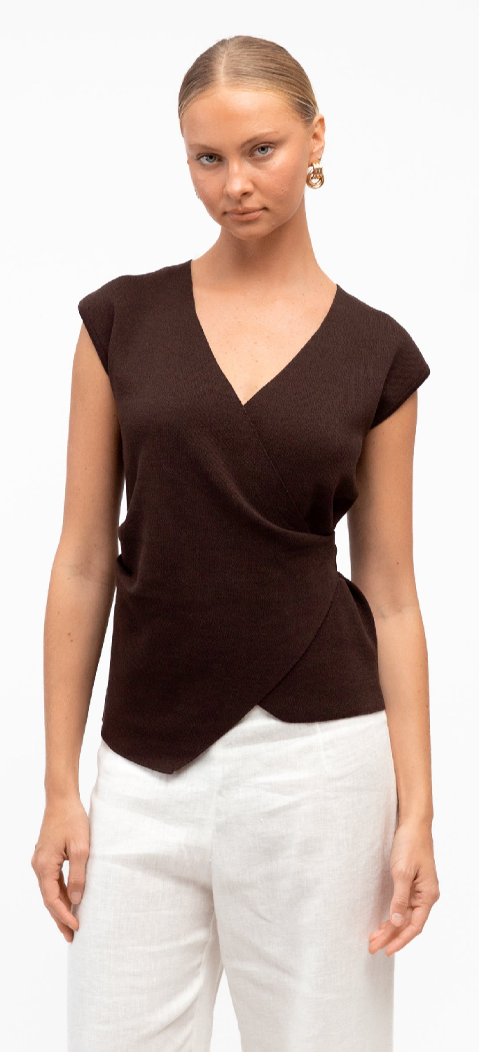 TAVIA WRAP KNIT TOP