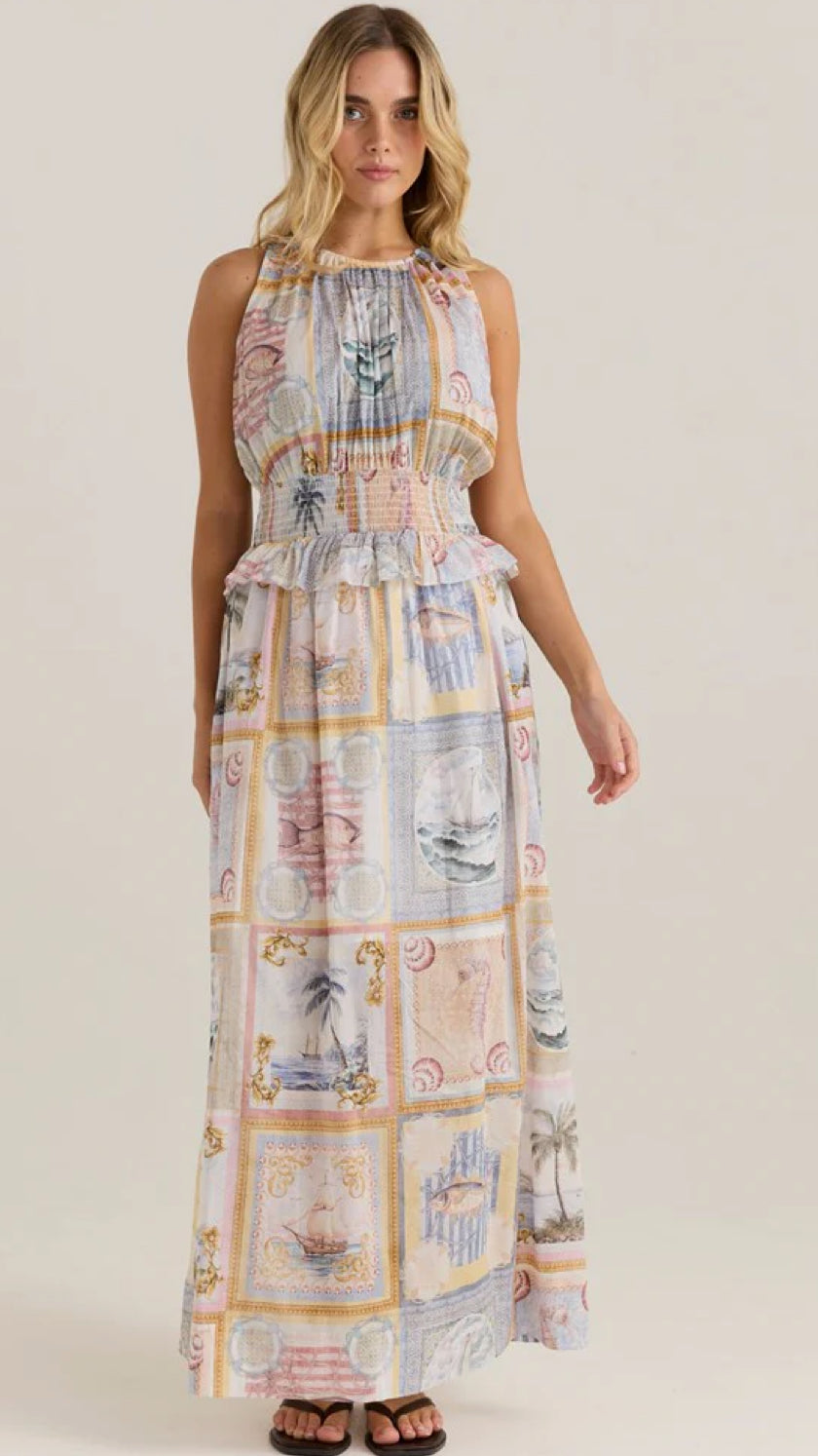 REO PEPLUM MAXI DRESS