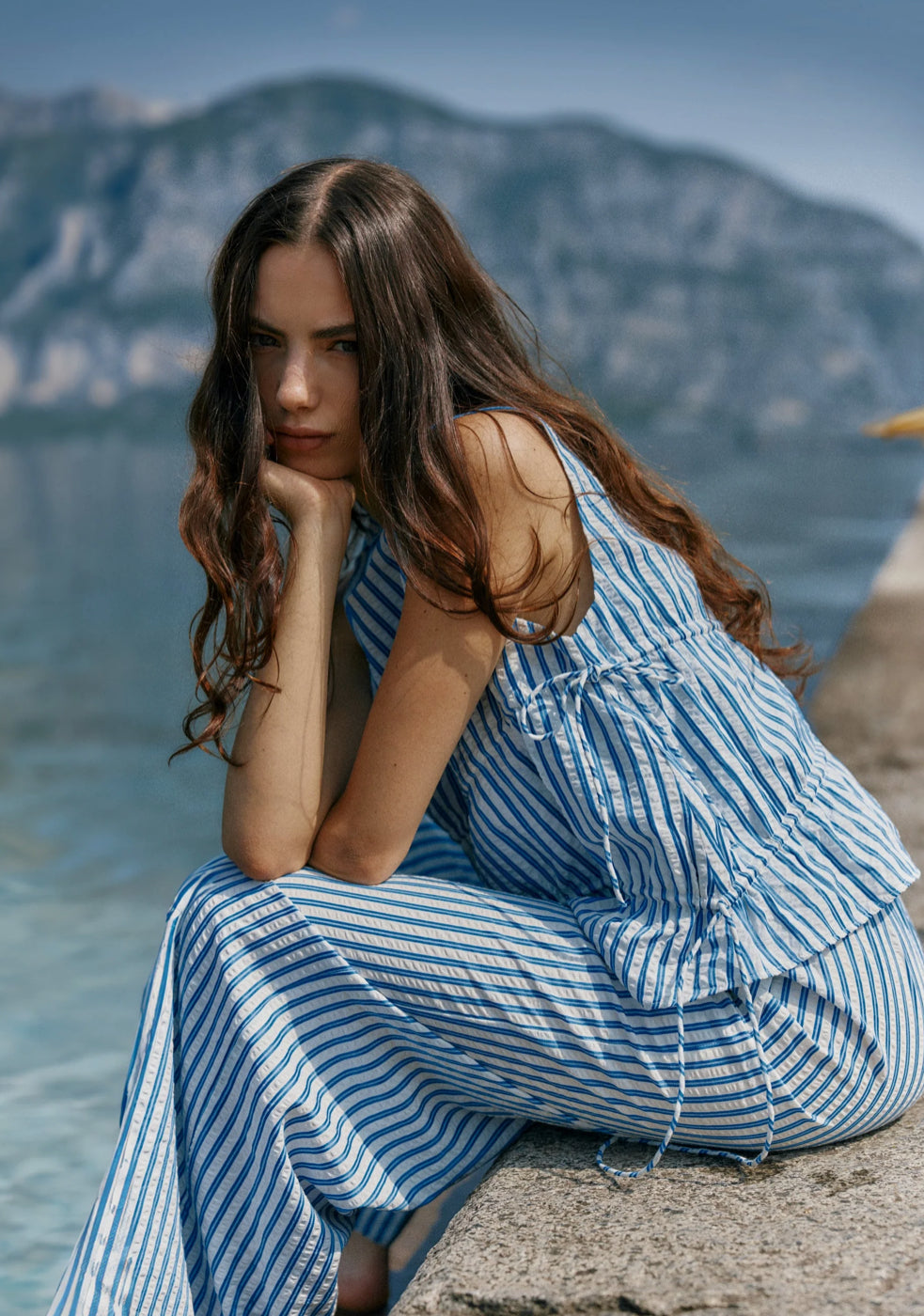 AZIZA GATHERED TIE TOP