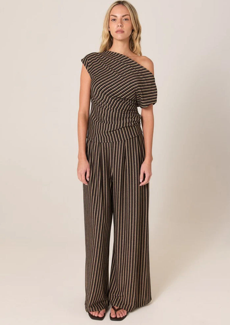 FATE & BECKER EVERLYN METALLIC JERSEY TOP