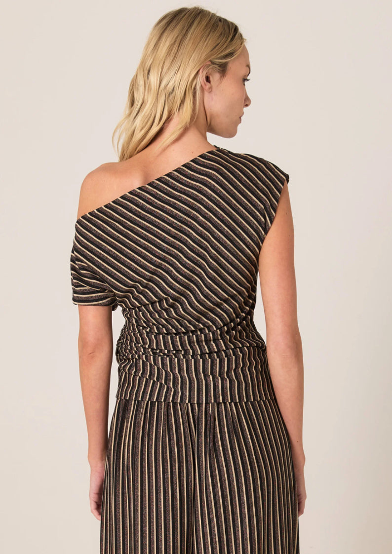 FATE & BECKER EVERLYN METALLIC JERSEY TOP