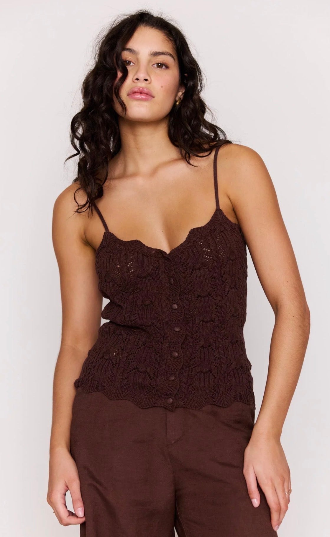 MINKPINK SIENNA POINTELLE KNIT CAMI