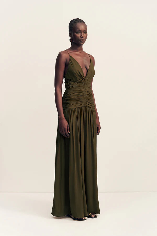 SHONA JOY JUNO PLUNGED GATHERED MAXI DRESS - Love Affair Boutique SHONA JOY JUNO PLUNGED GATHERED MAXI DRESS - Love Affair Boutique