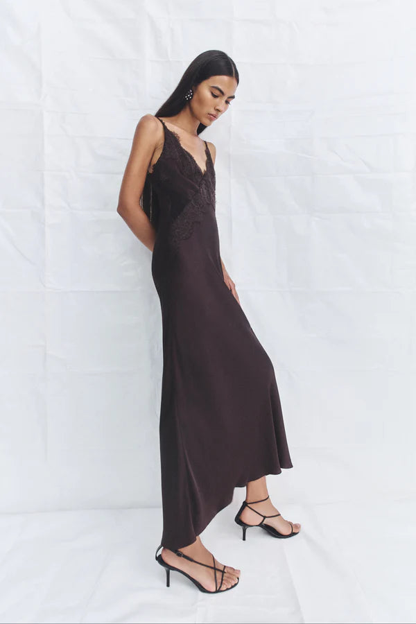 chinese dress ladies SHONA JOY SIMONA LACE SLIP MAXI DRESS
