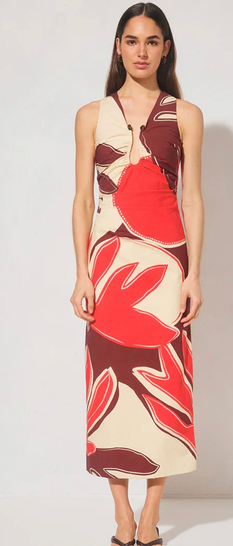 MON RENN SUNDROP PALMS MAXI DRESS