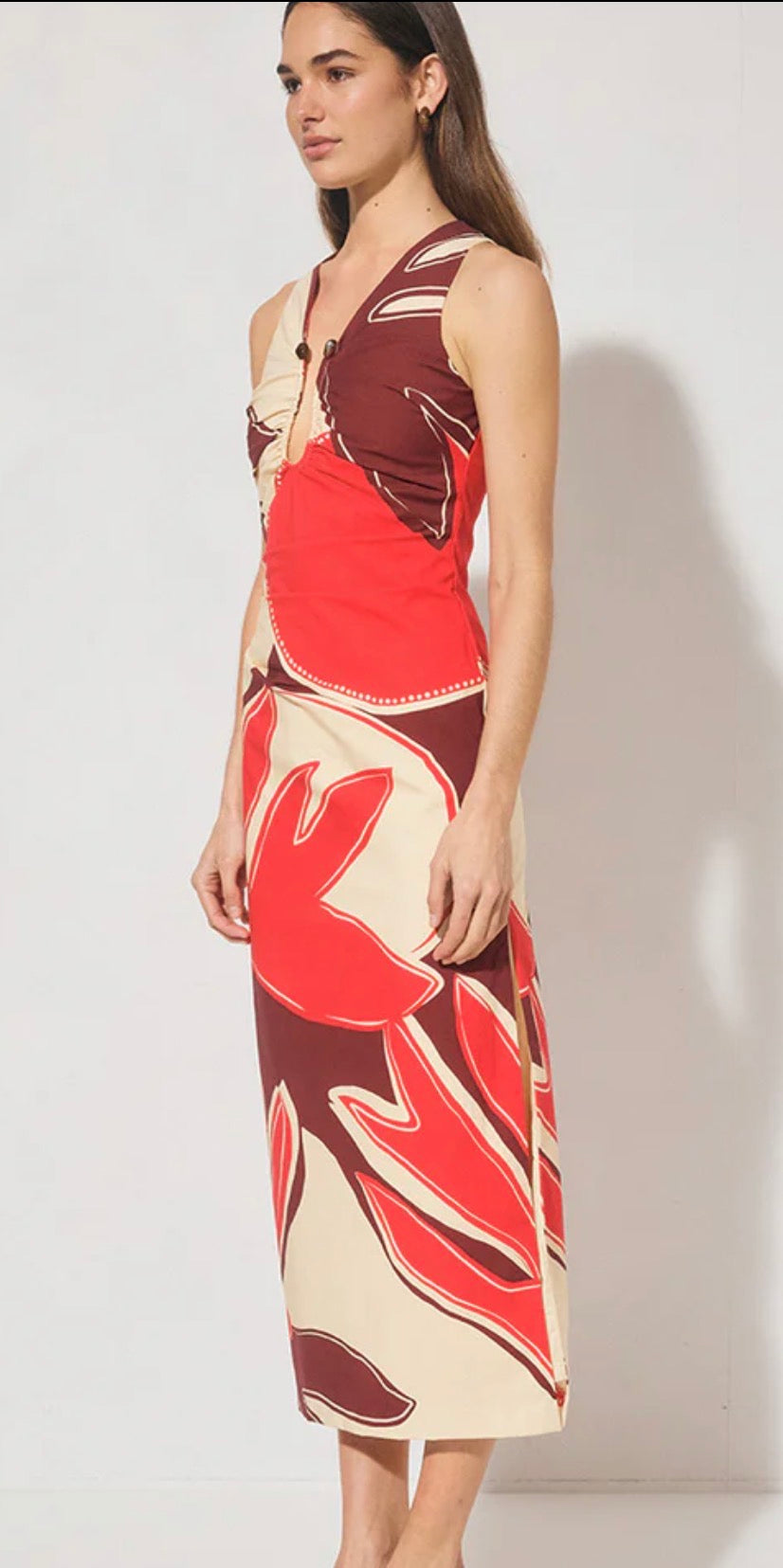 MON RENN SUNDROP PALMS MAXI DRESS